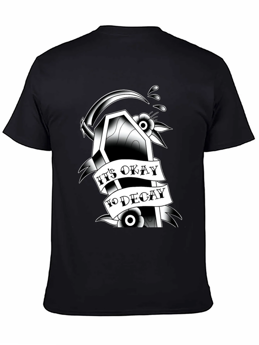 Gothic Coffin Graphic Tee: Its Okay to Decay