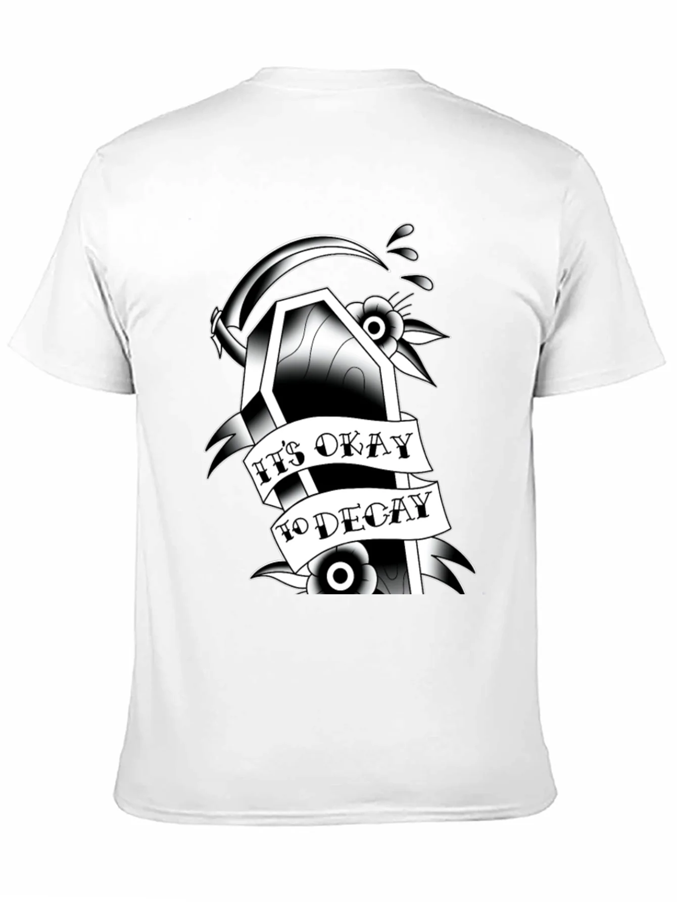 Gothic Coffin Graphic Tee: Its Okay to Decay