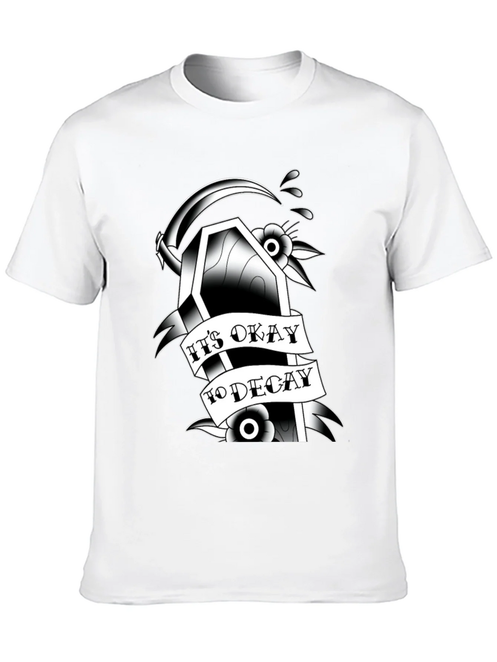 Gothic Coffin Graphic Tee: Its Okay to Decay