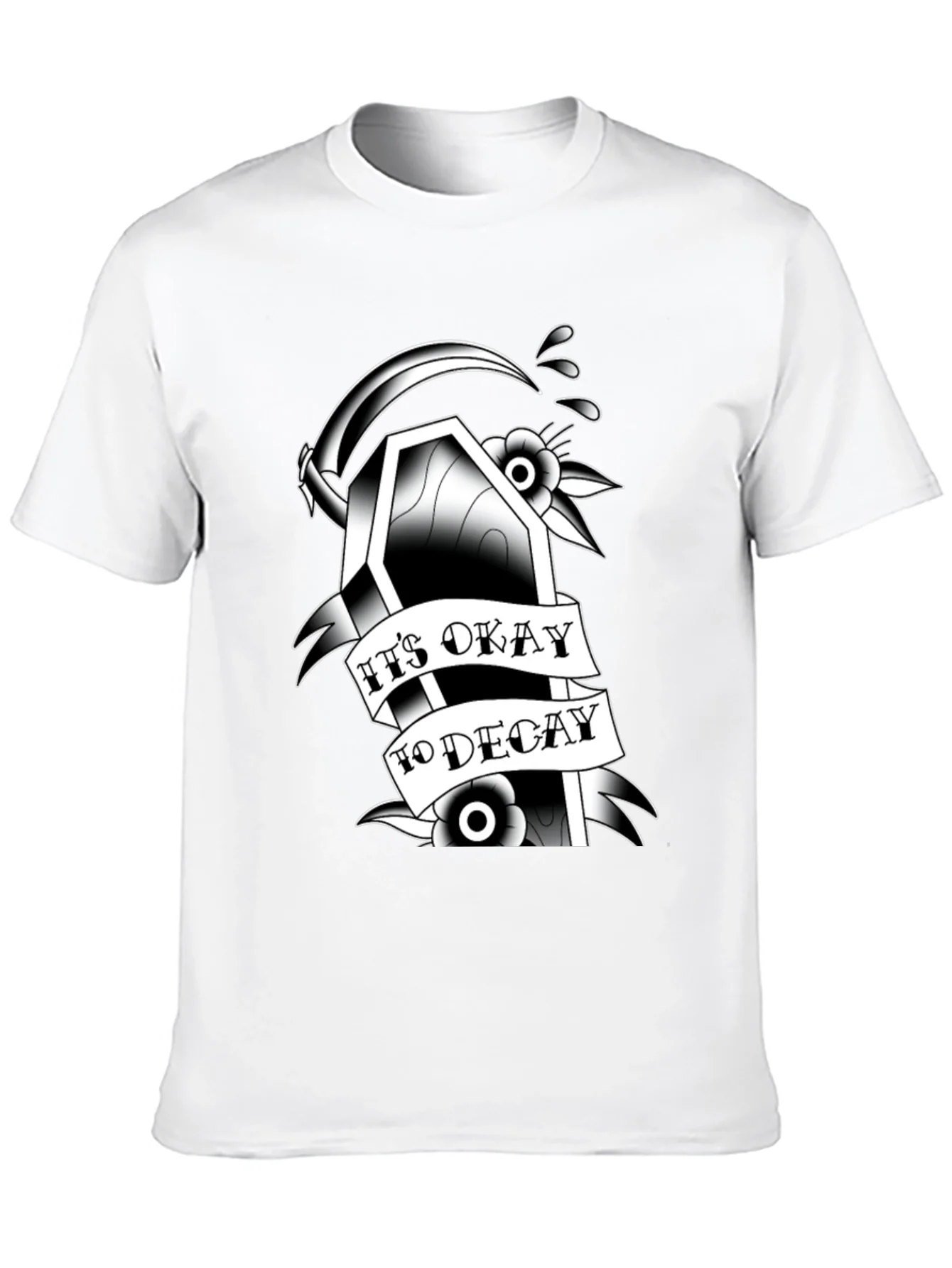 Gothic Coffin Graphic Tee: Its Okay to Decay