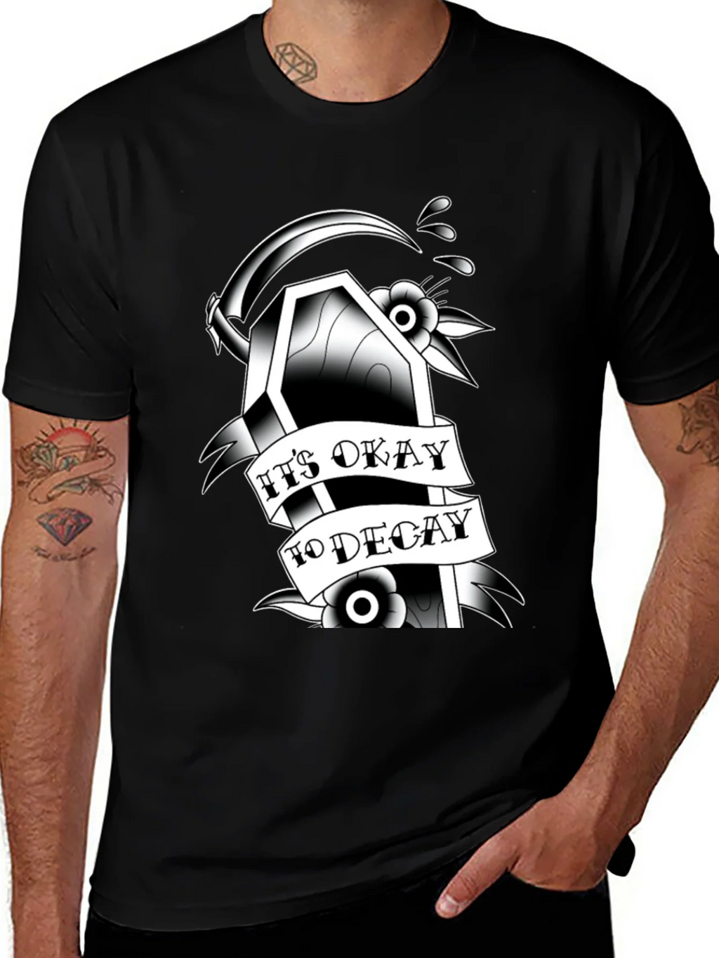 Gothic Coffin Graphic Tee: Its Okay to Decay