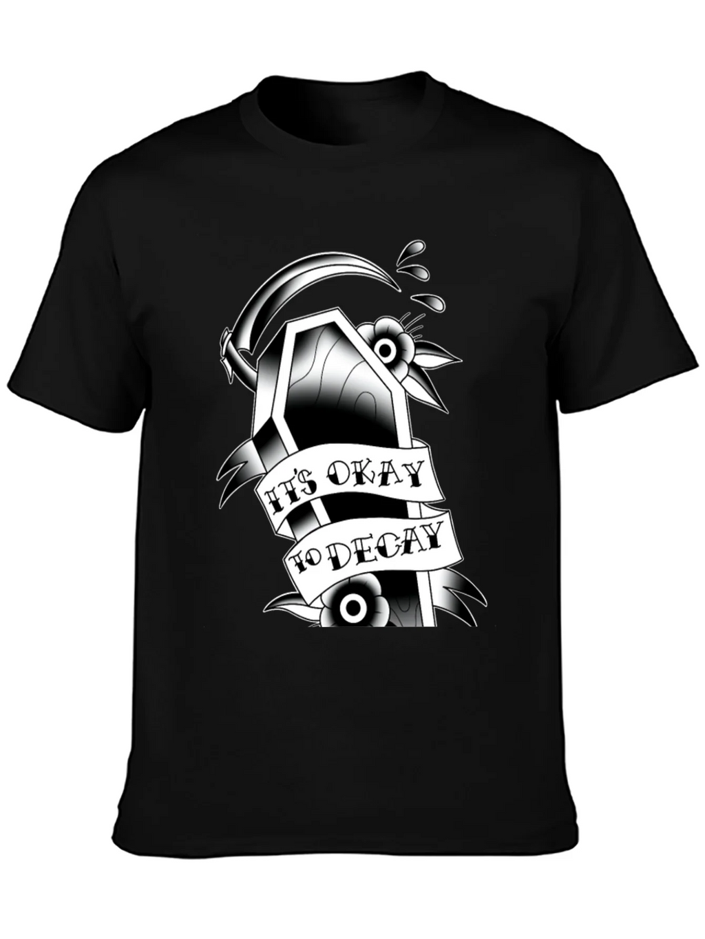 Gothic Coffin Graphic Tee: Its Okay to Decay