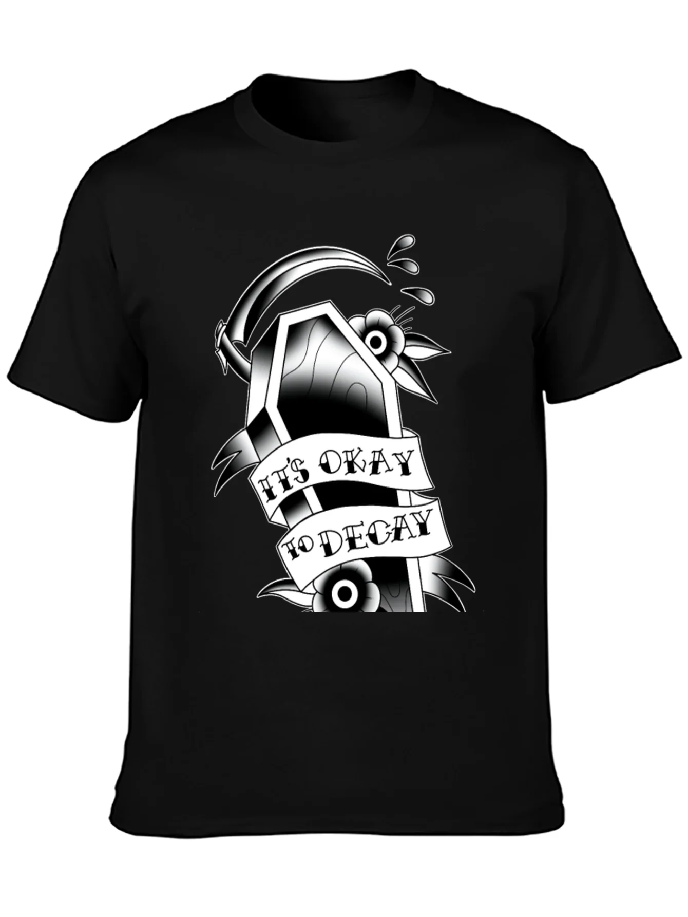 Gothic Coffin Graphic Tee: Its Okay to Decay
