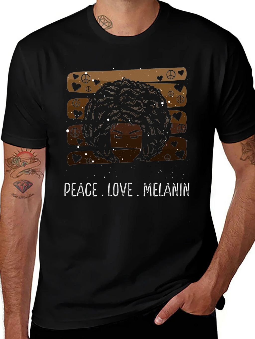 Peace Love Melanin Black Graphic Tee
