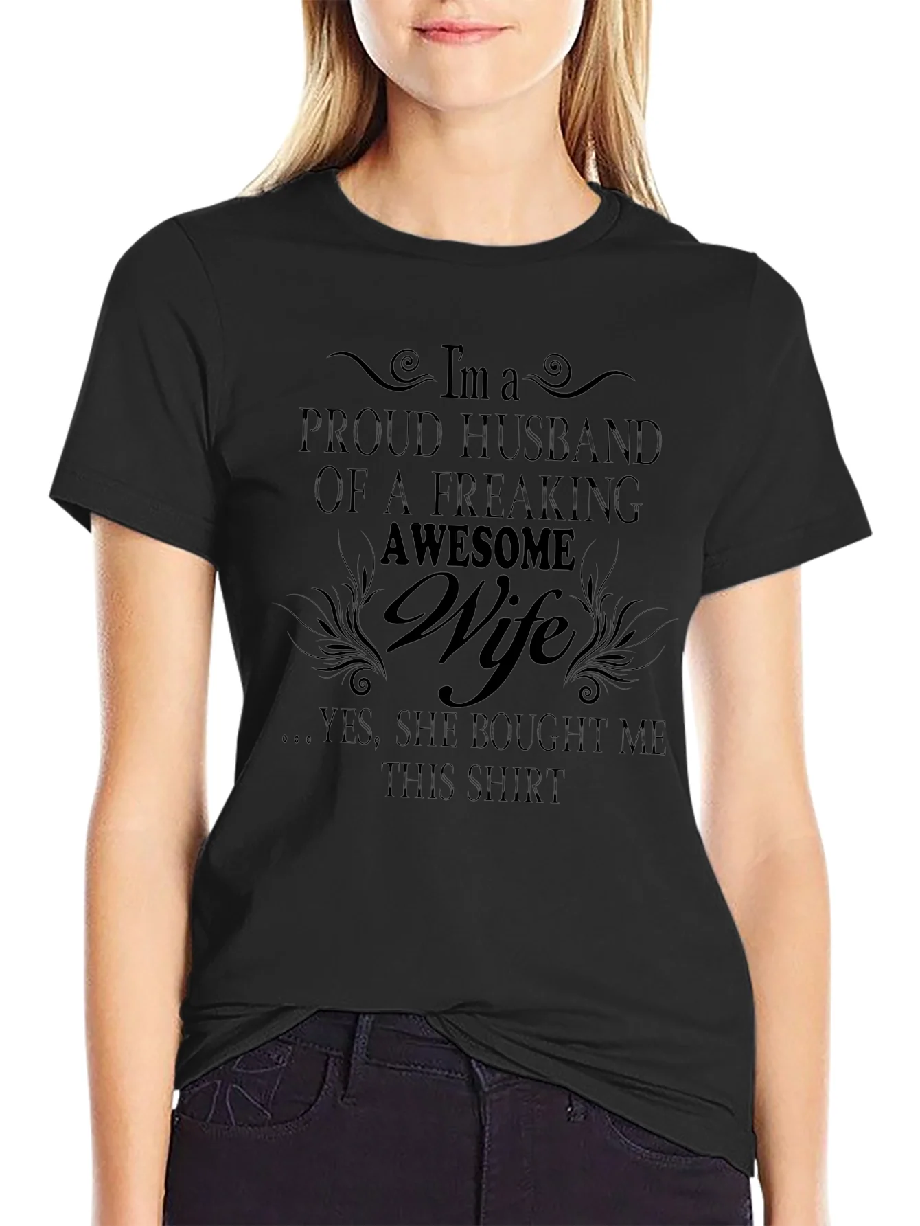 Proud Husband of Awesome Wife Graphic T-Shirt