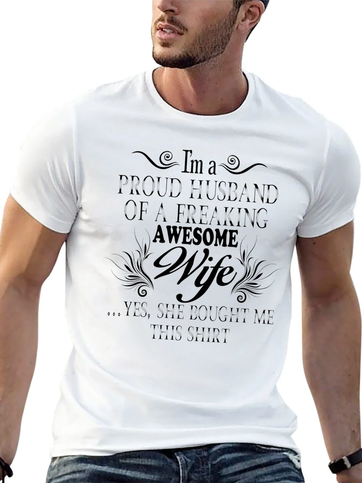 Proud Husband of Awesome Wife Graphic T-Shirt