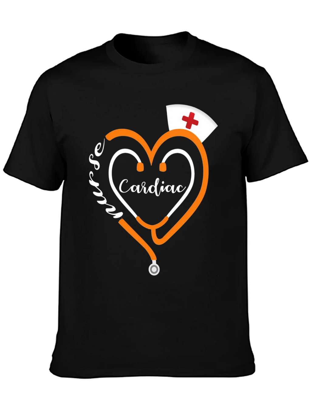 Cardiac Nurse T-Shirt - Heart Stethoscope Tee