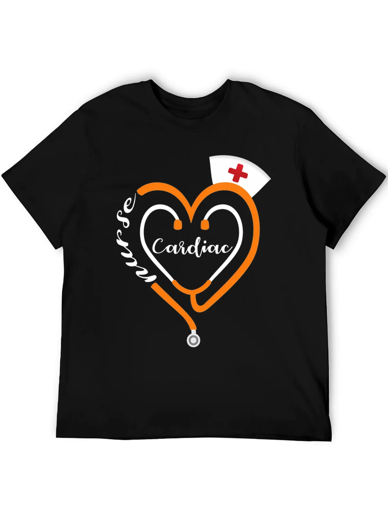 Cardiac Nurse T-Shirt - Heart Stethoscope Tee