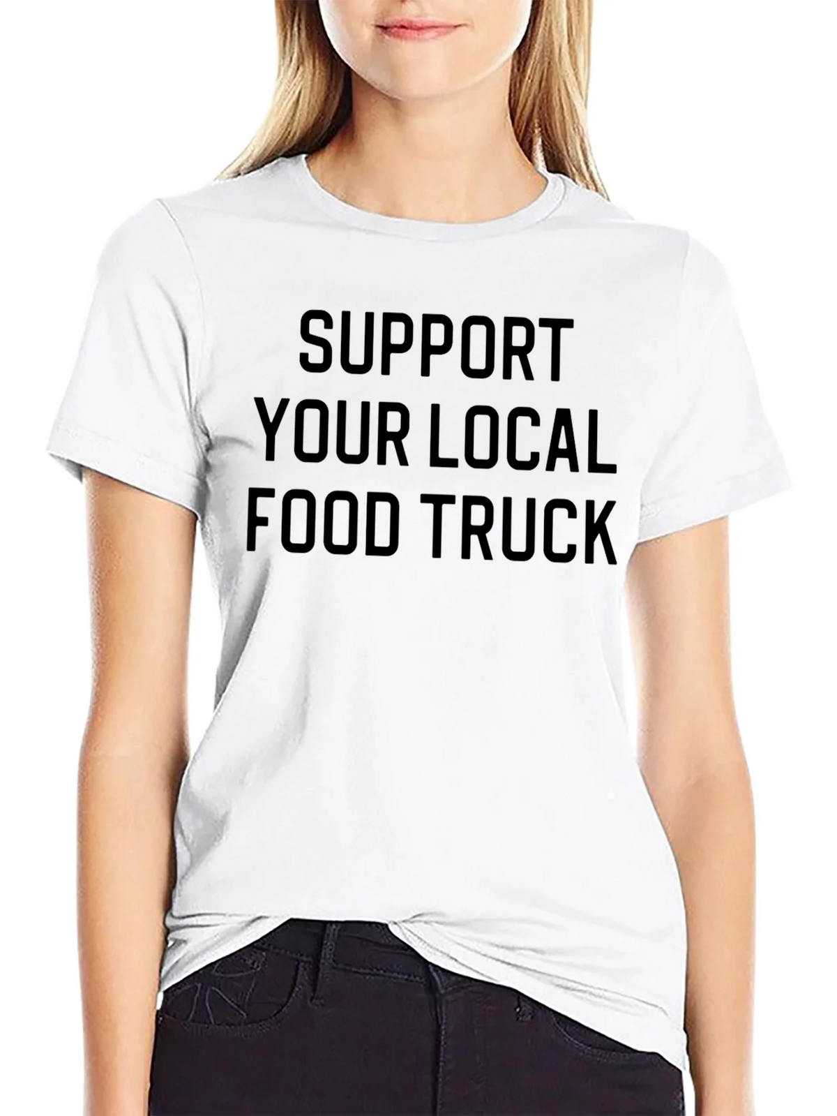 Support Local Food Truck Black Graphic Tee