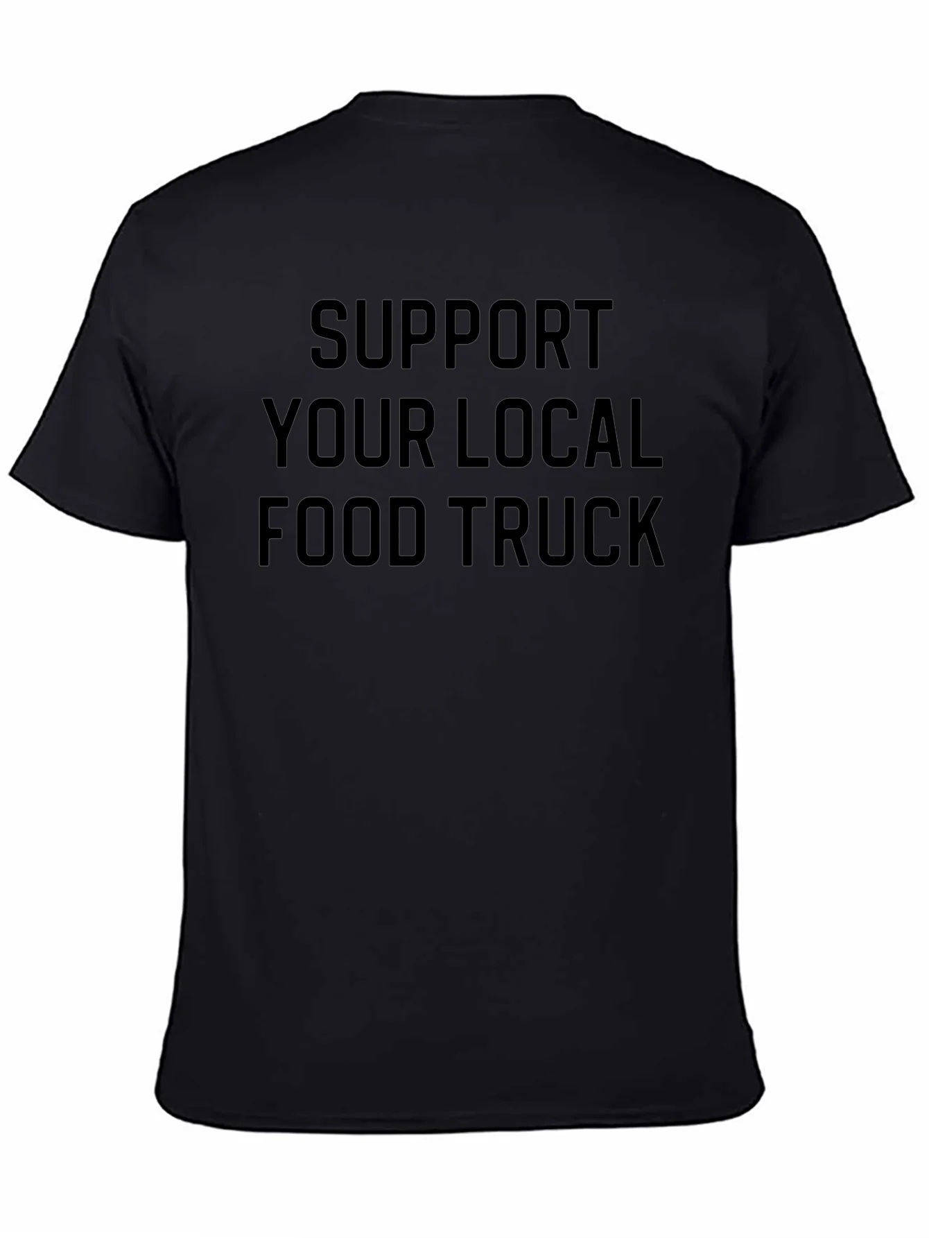 Support Local Food Truck Black Graphic Tee
