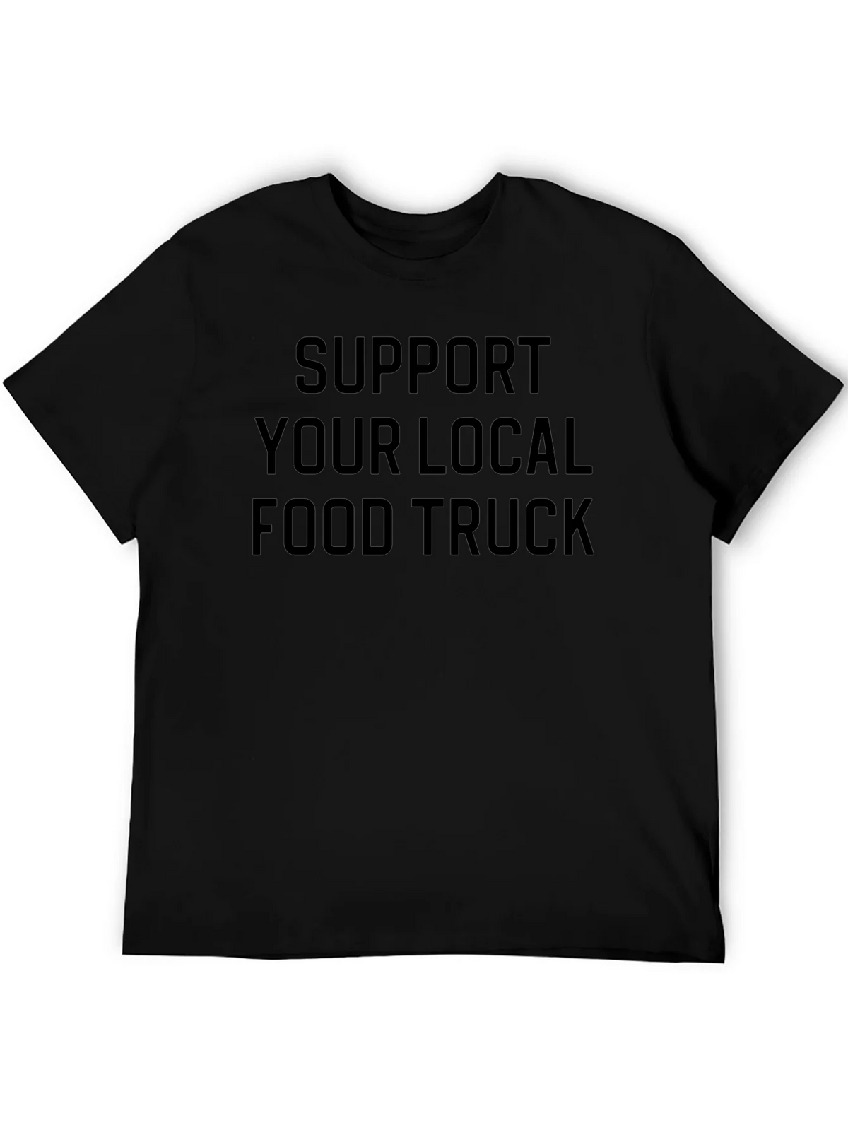 Support Local Food Truck Black Graphic Tee