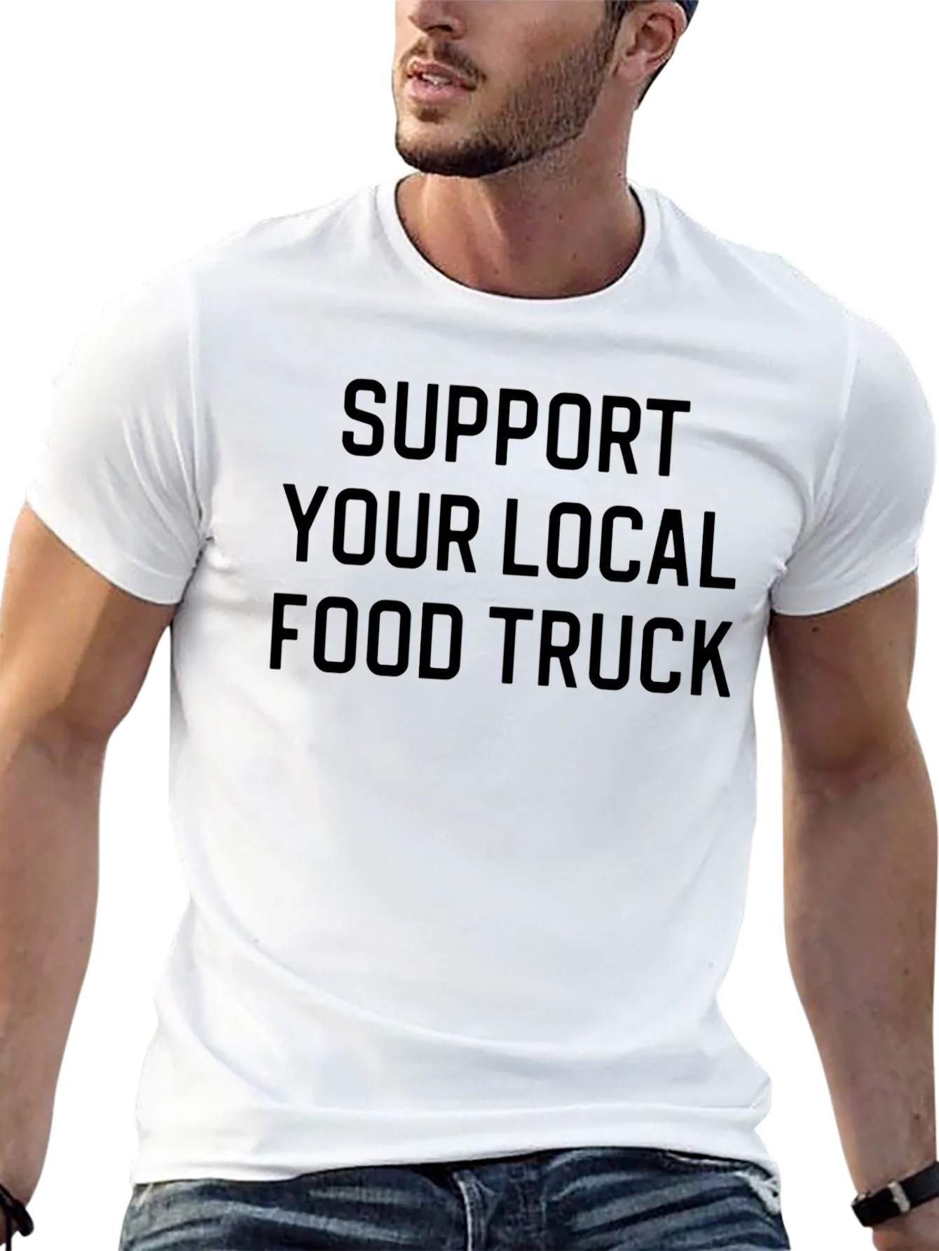 Support Local Food Truck Black Graphic Tee