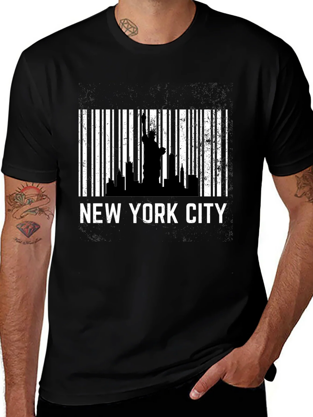 New York City Skyline Barcode T-Shirt