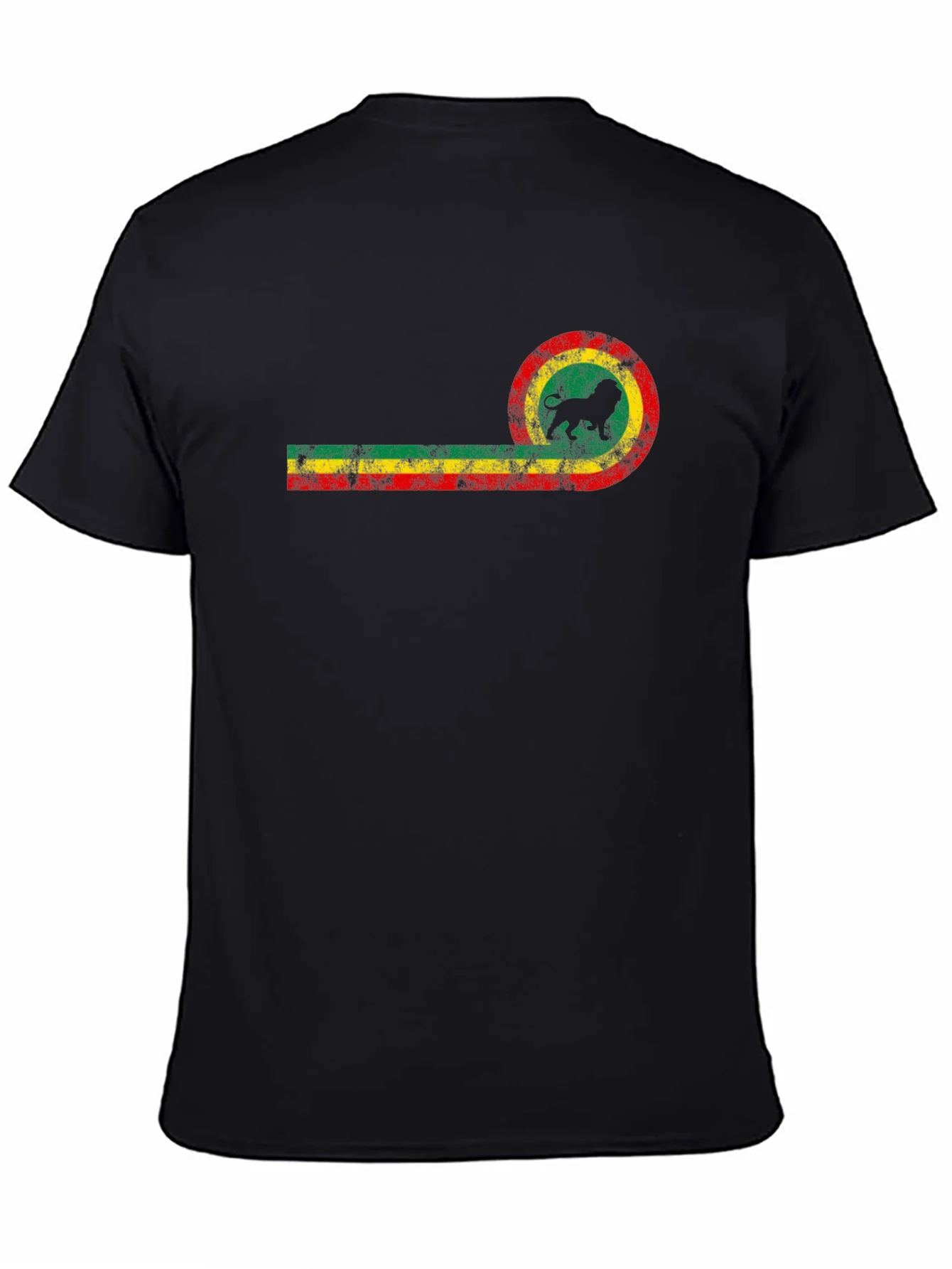 Rasta Lion Black T-Shirt - Reggae Style Tee