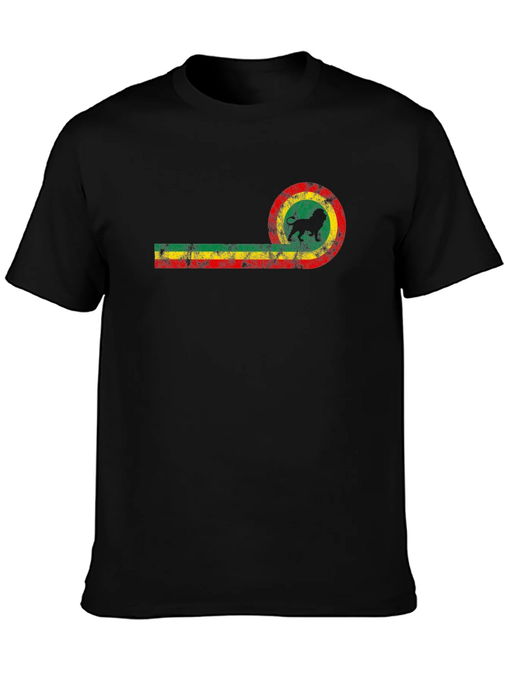 Rasta Lion Black T-Shirt - Reggae Style Tee