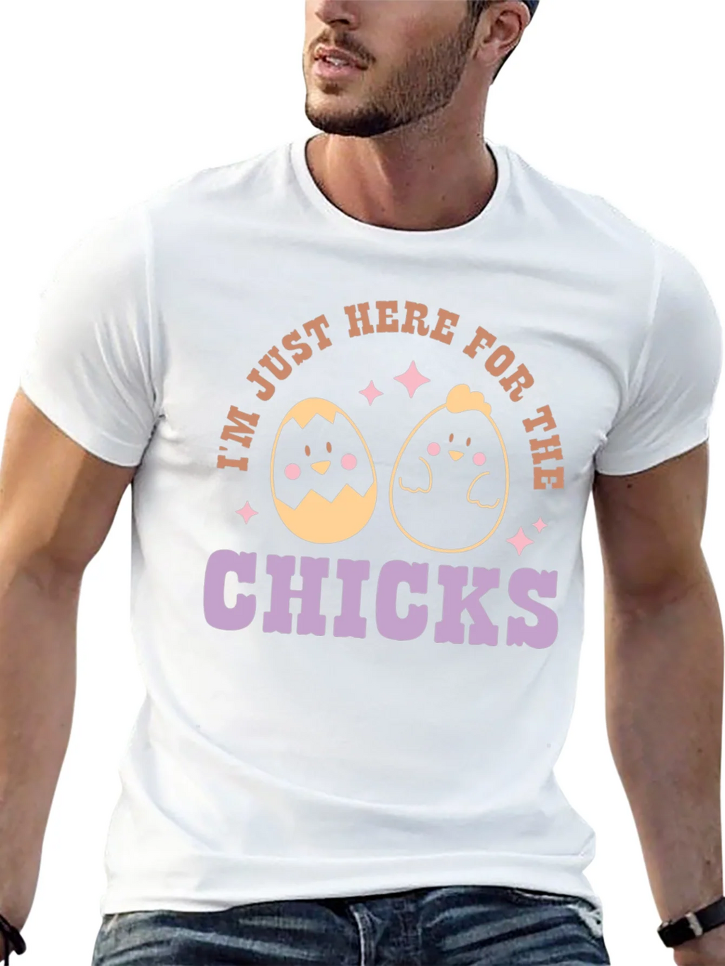Easter Chick T-Shirt - Here For The Chicks