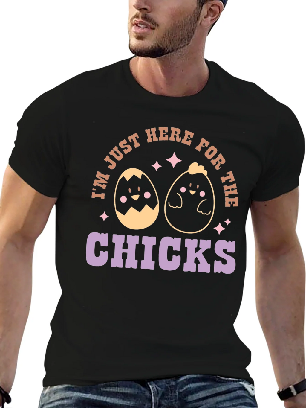 Easter Chick T-Shirt - Here For The Chicks