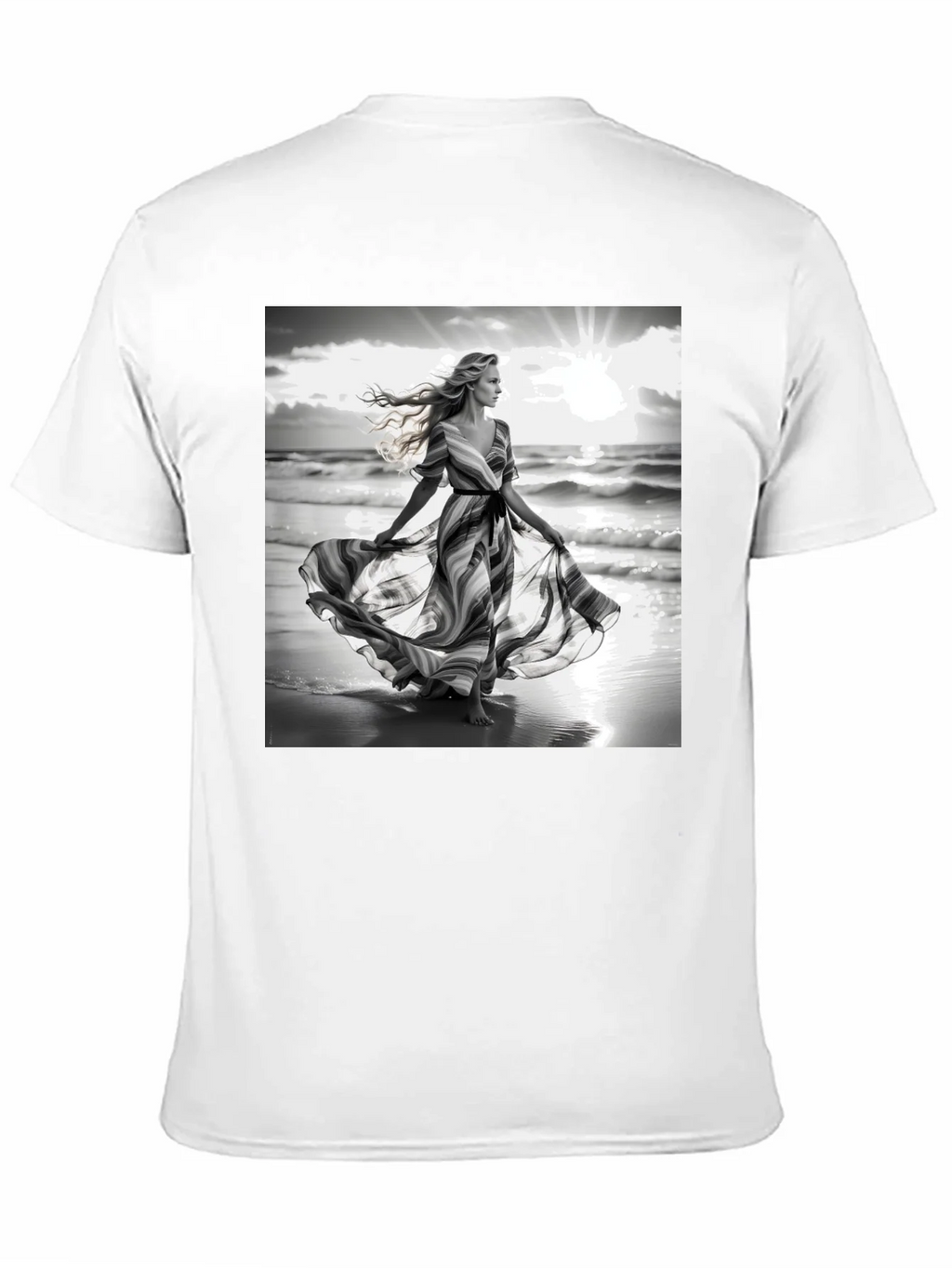 Elegant Woman on Beach T-Shirt
