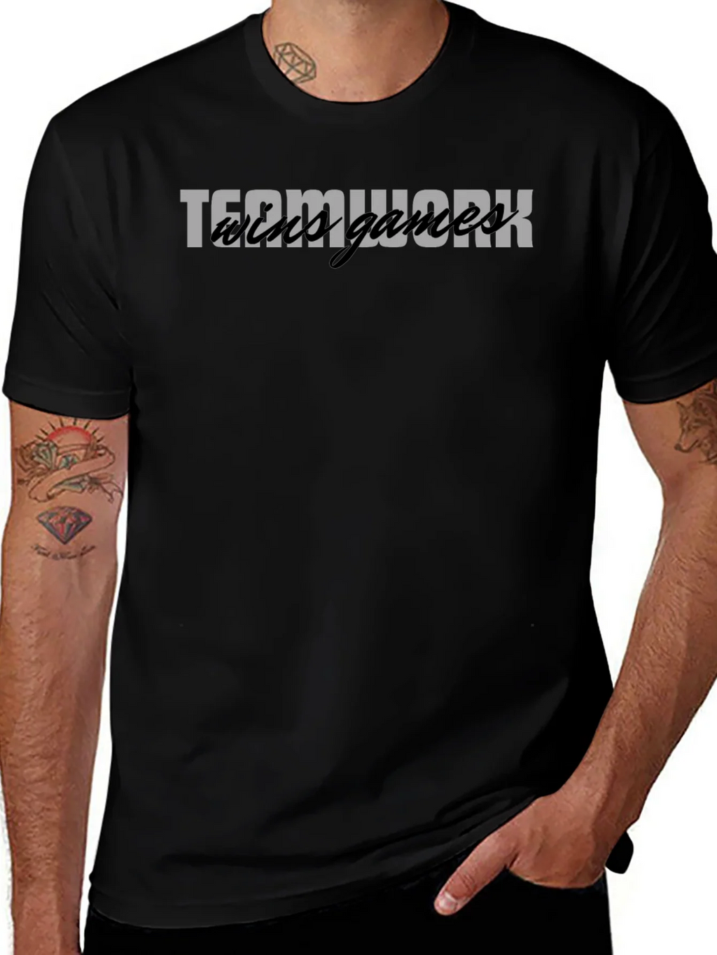Teamwork Wild Games Black Graphic Tee