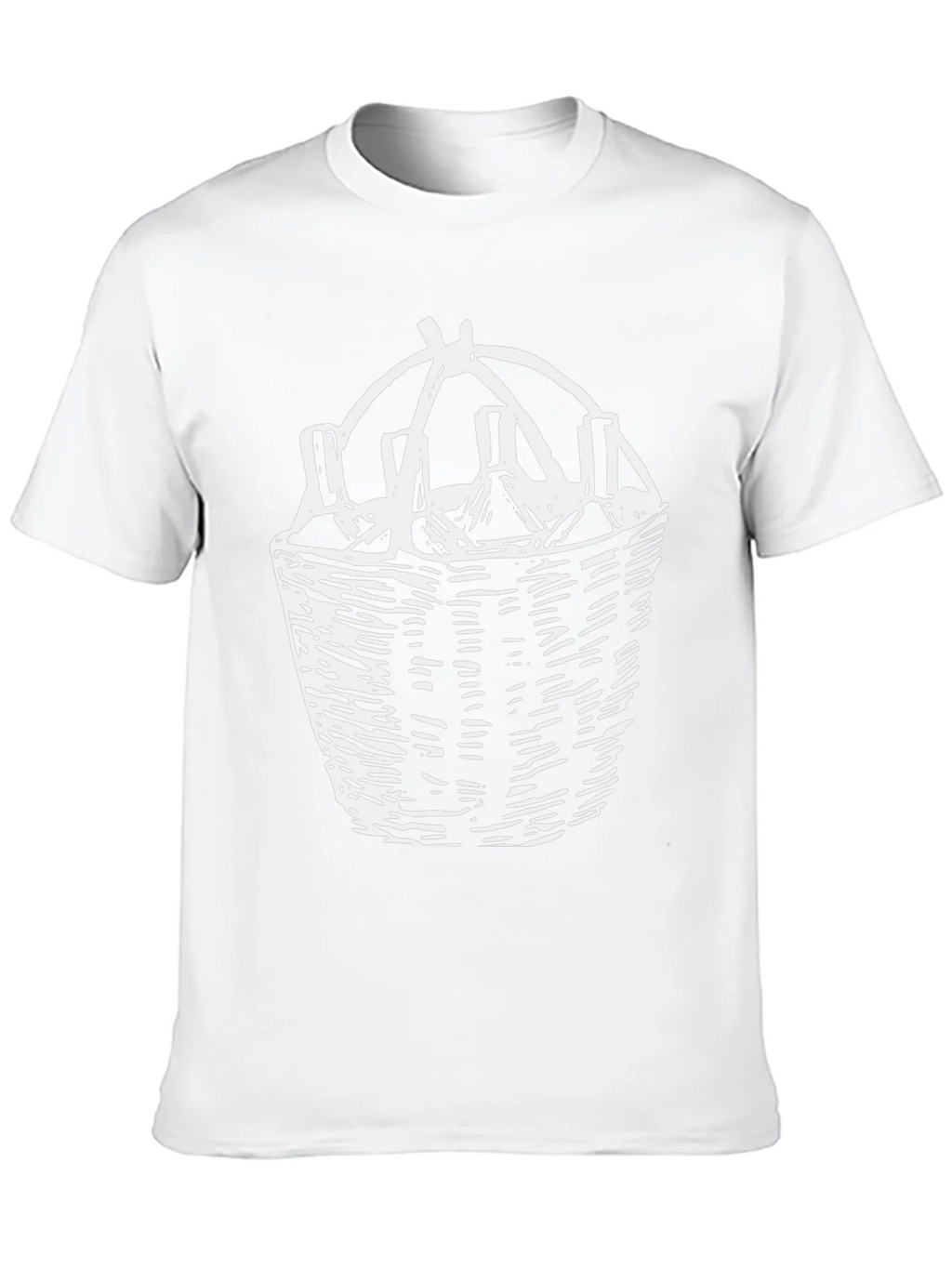 Wine Basket Graphic Tee - Black Cotton T-Shirt