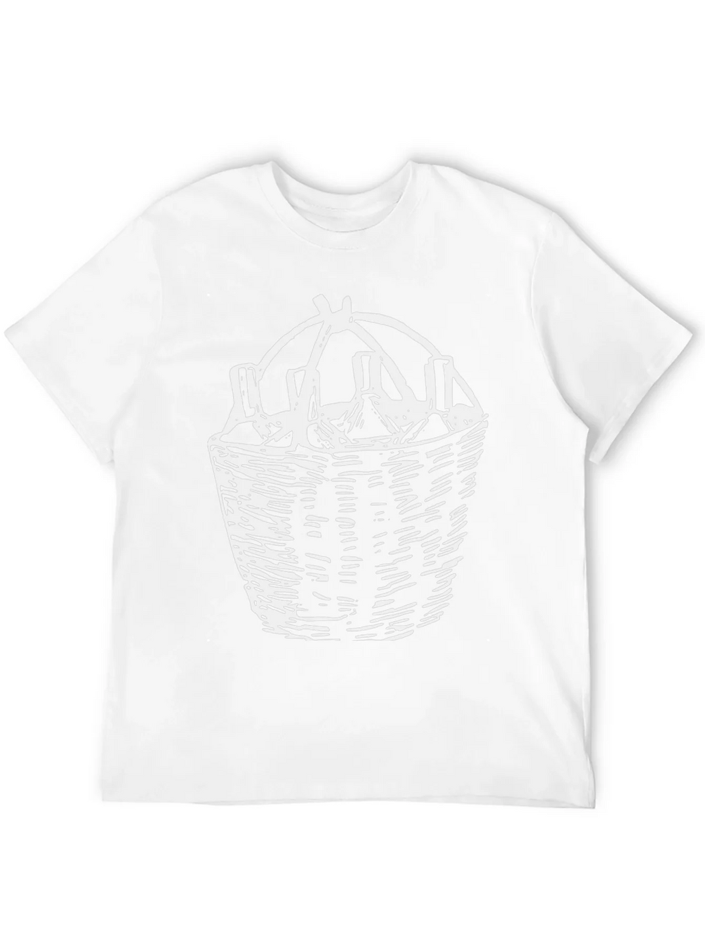 Wine Basket Graphic Tee - Black Cotton T-Shirt