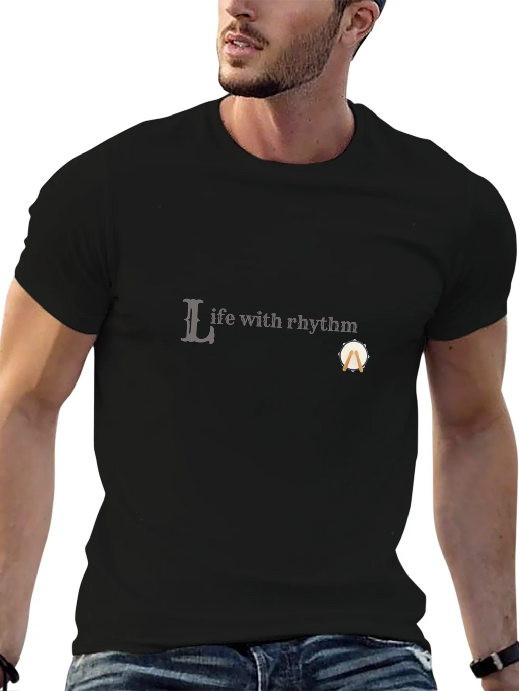 Life with Rhythm Black Graphic Tee