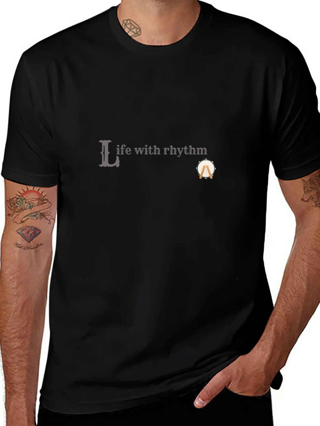 Life with Rhythm Black Graphic Tee