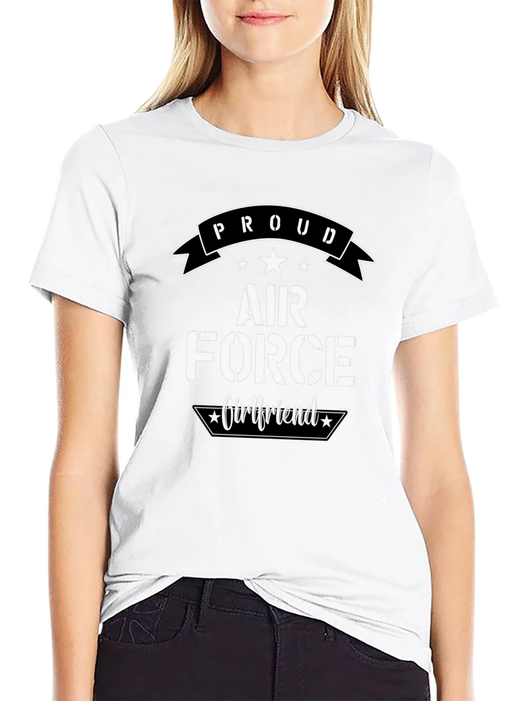 Proud Air Force Girlfriend Graphic T-Shirt