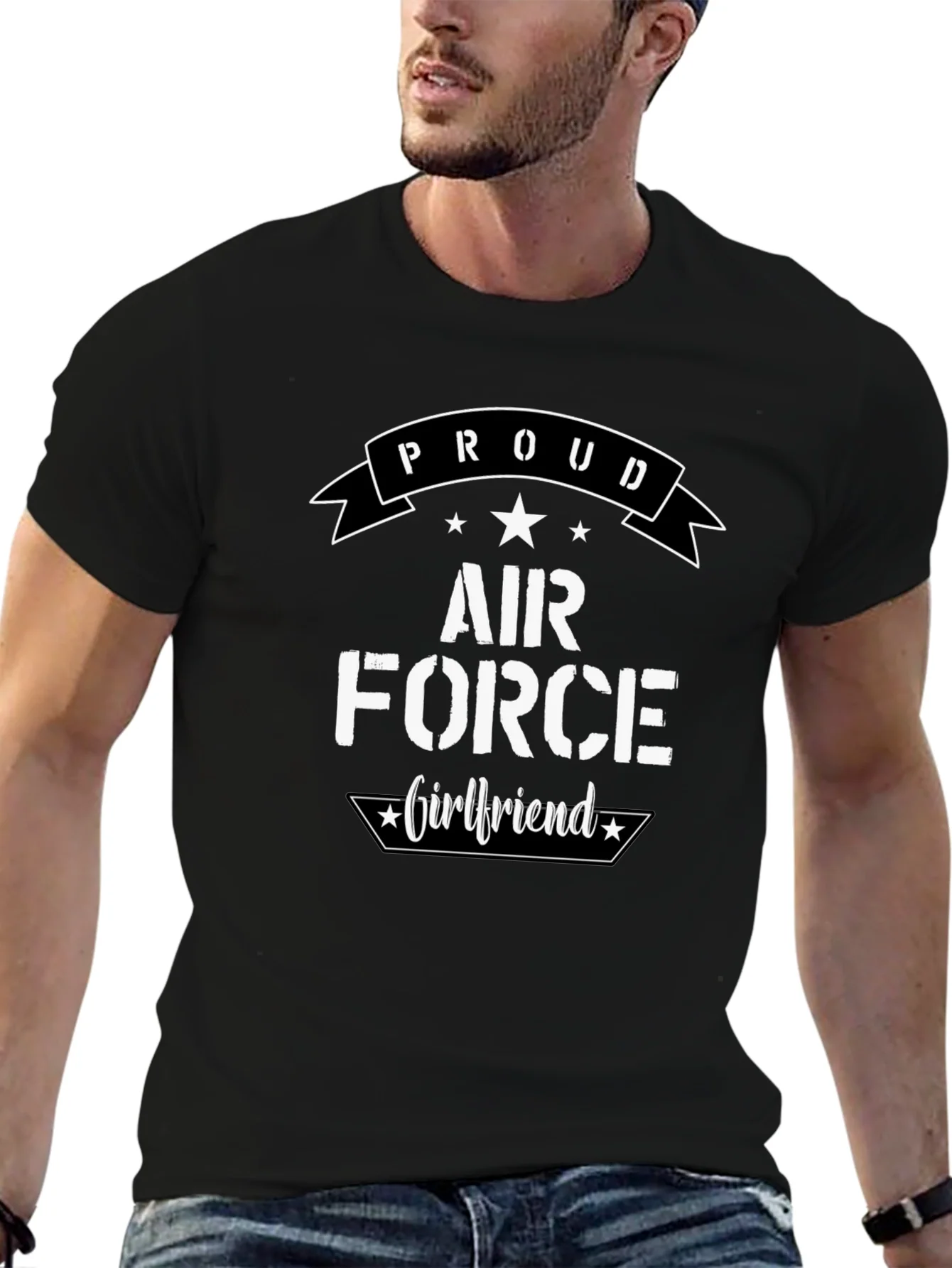 Proud Air Force Girlfriend Graphic T-Shirt