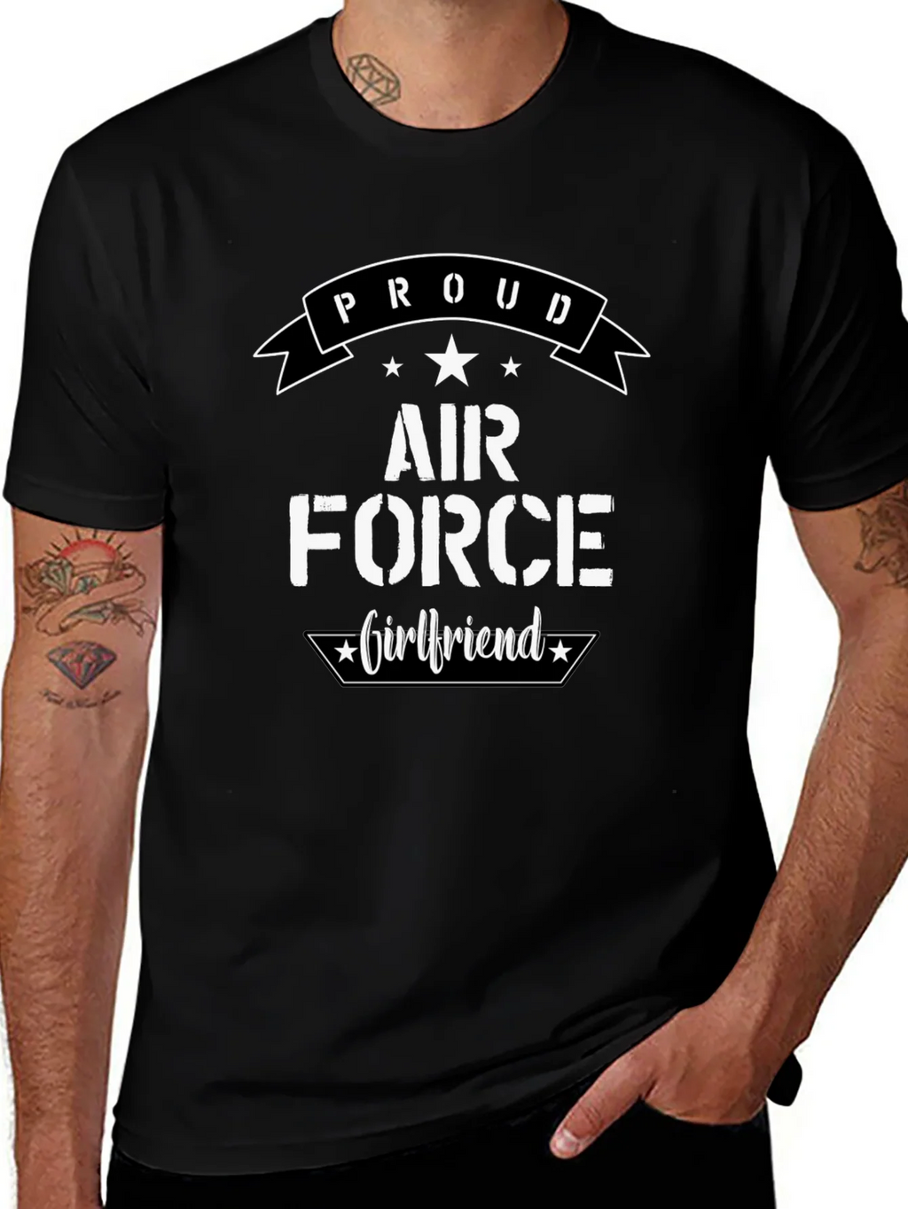 Proud Air Force Girlfriend Graphic T-Shirt