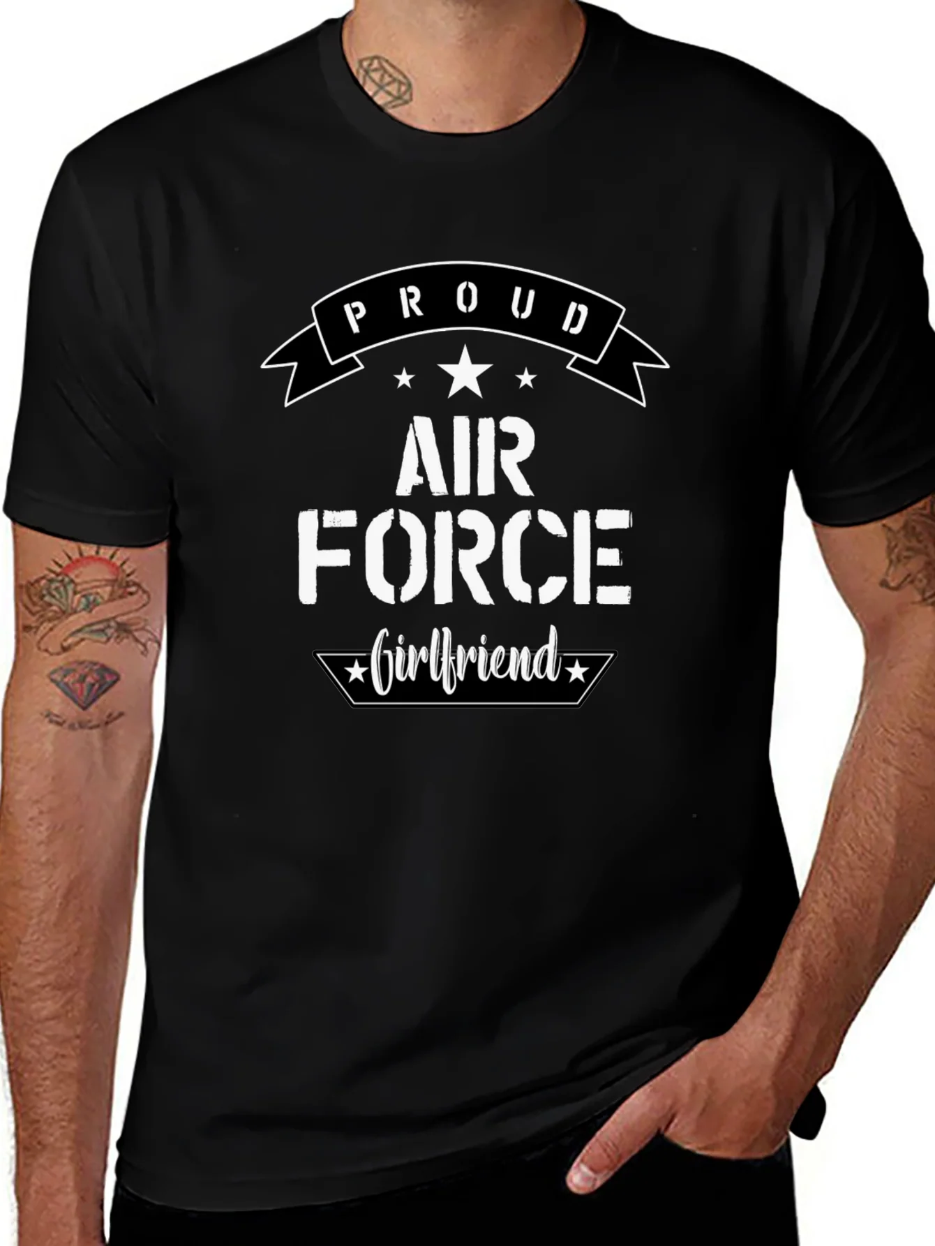 Proud Air Force Girlfriend Graphic T-Shirt
