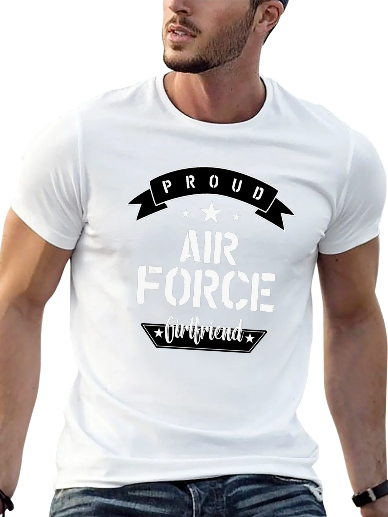 Proud Air Force Girlfriend Graphic T-Shirt