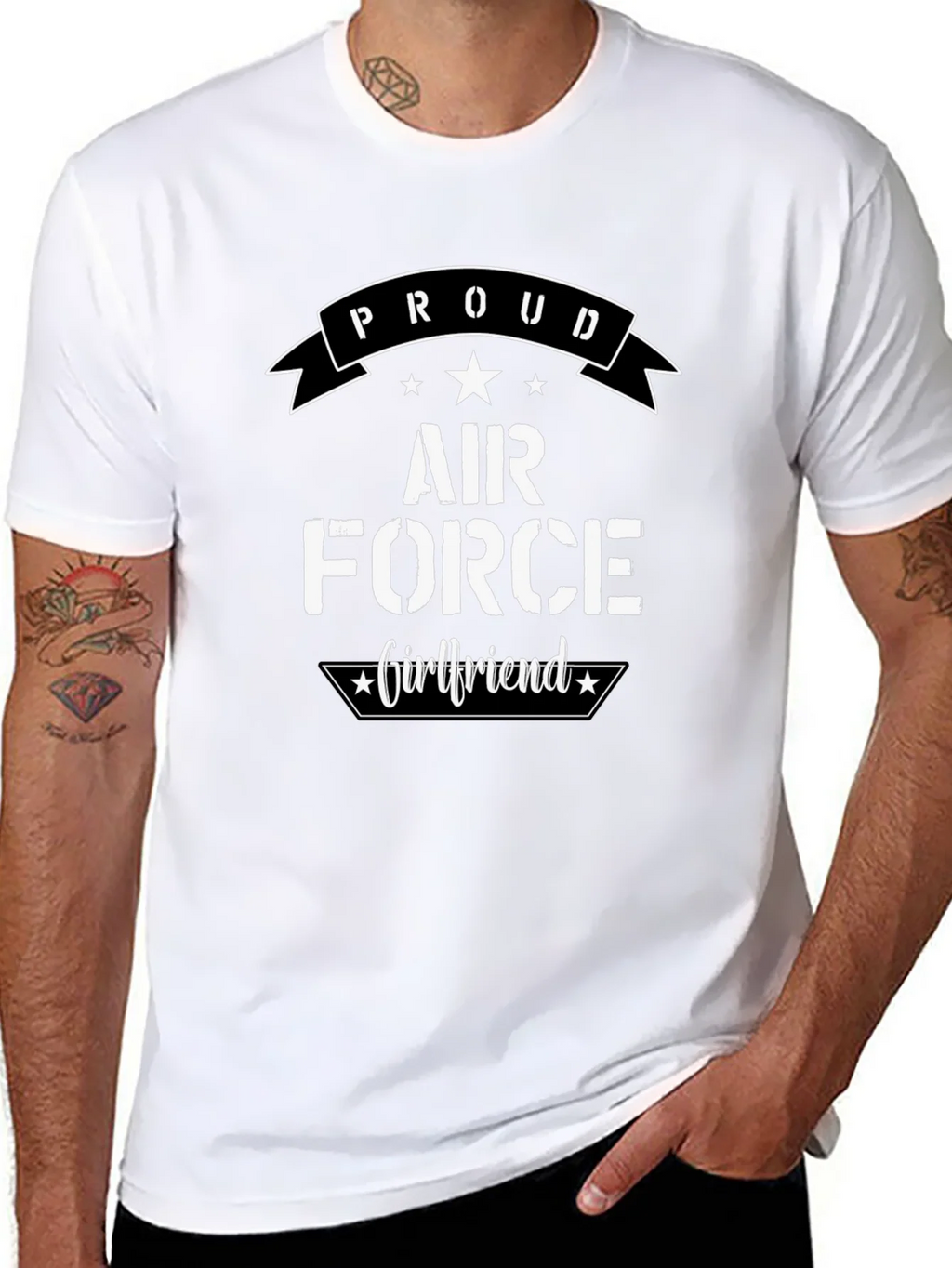 Proud Air Force Girlfriend Graphic T-Shirt