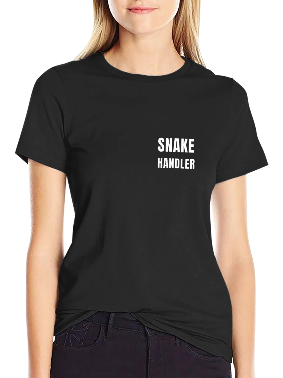 Snake Handler Graphic Tee - Black Cotton T-Shirt
