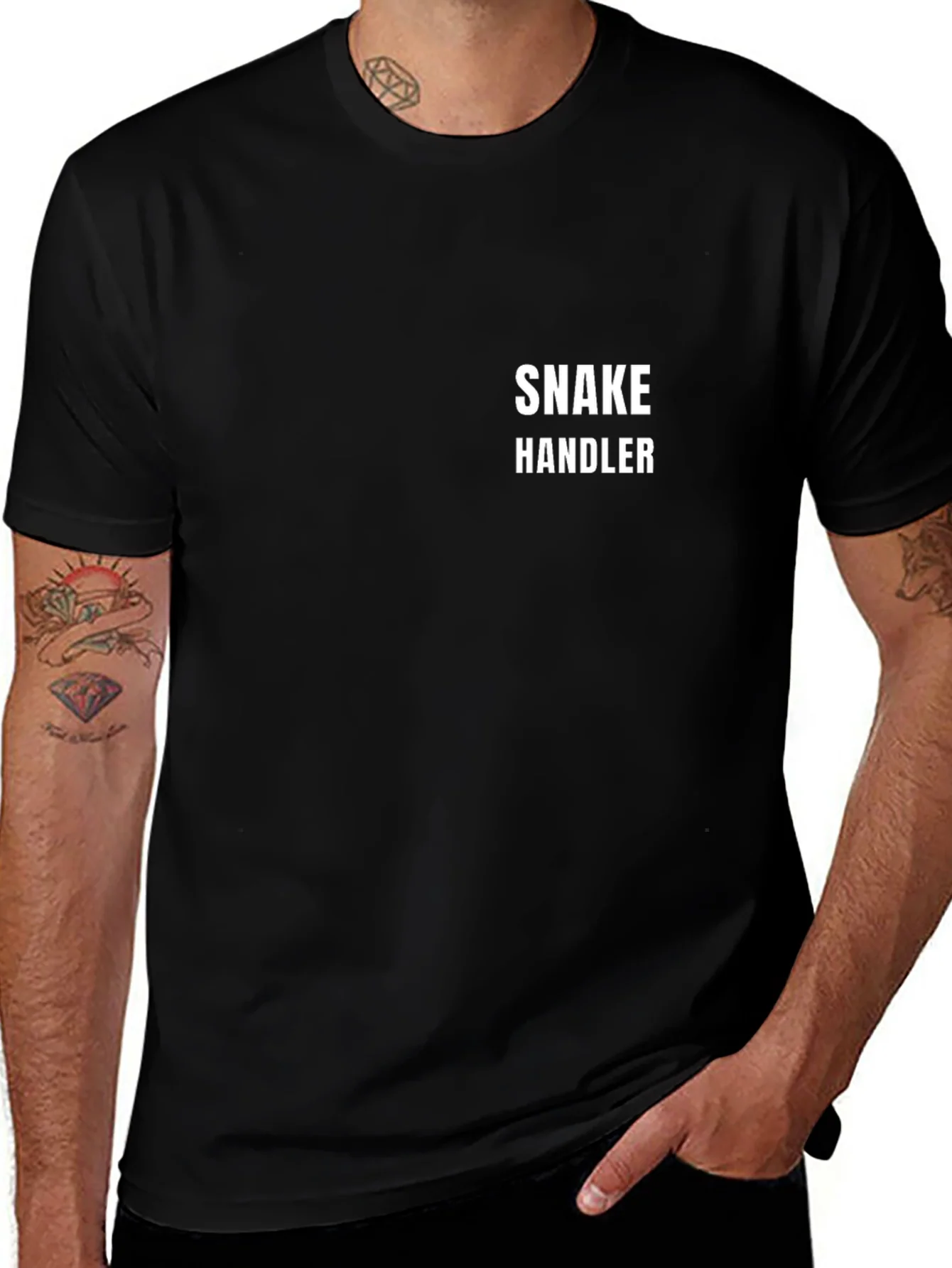 Snake Handler Graphic Tee - Black Cotton T-Shirt