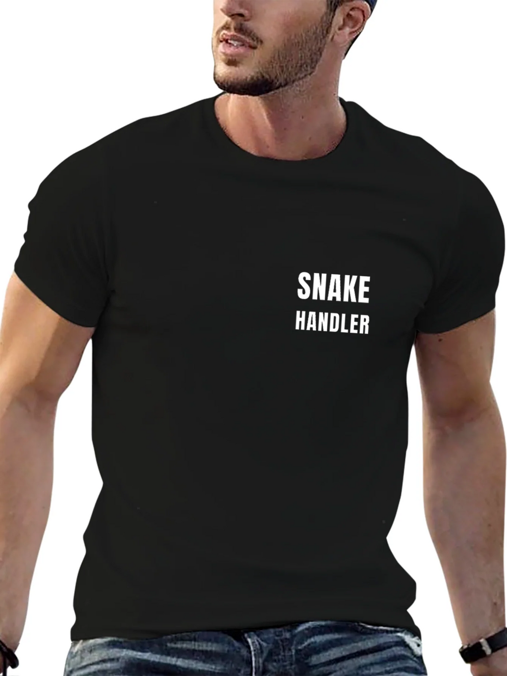 Snake Handler Graphic Tee - Black Cotton T-Shirt