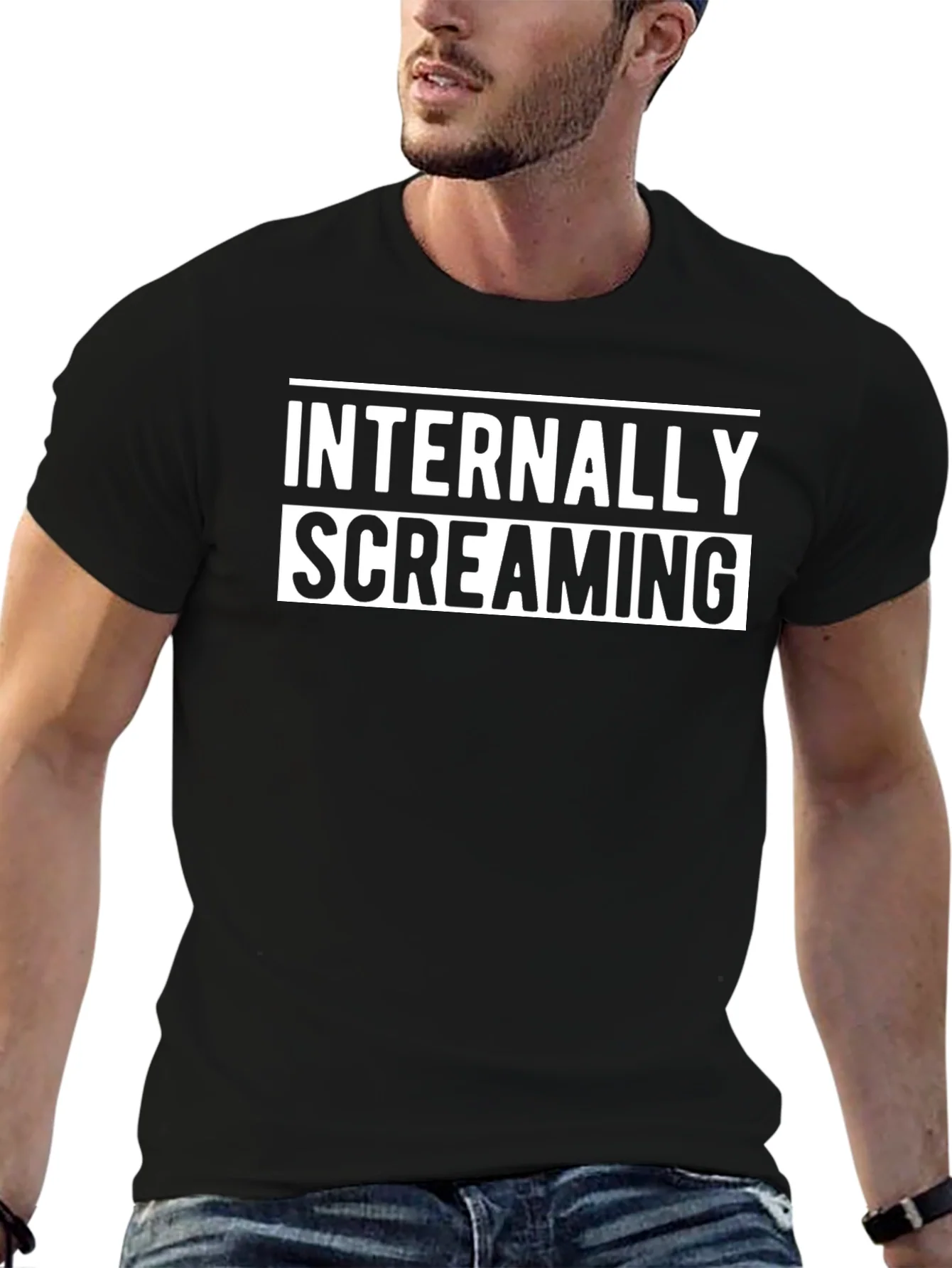 Internally Screaming Graphic Tee - Black Cotton Blend