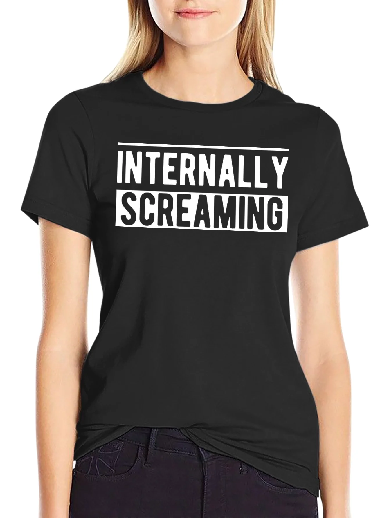 Internally Screaming Graphic Tee - Black Cotton Blend