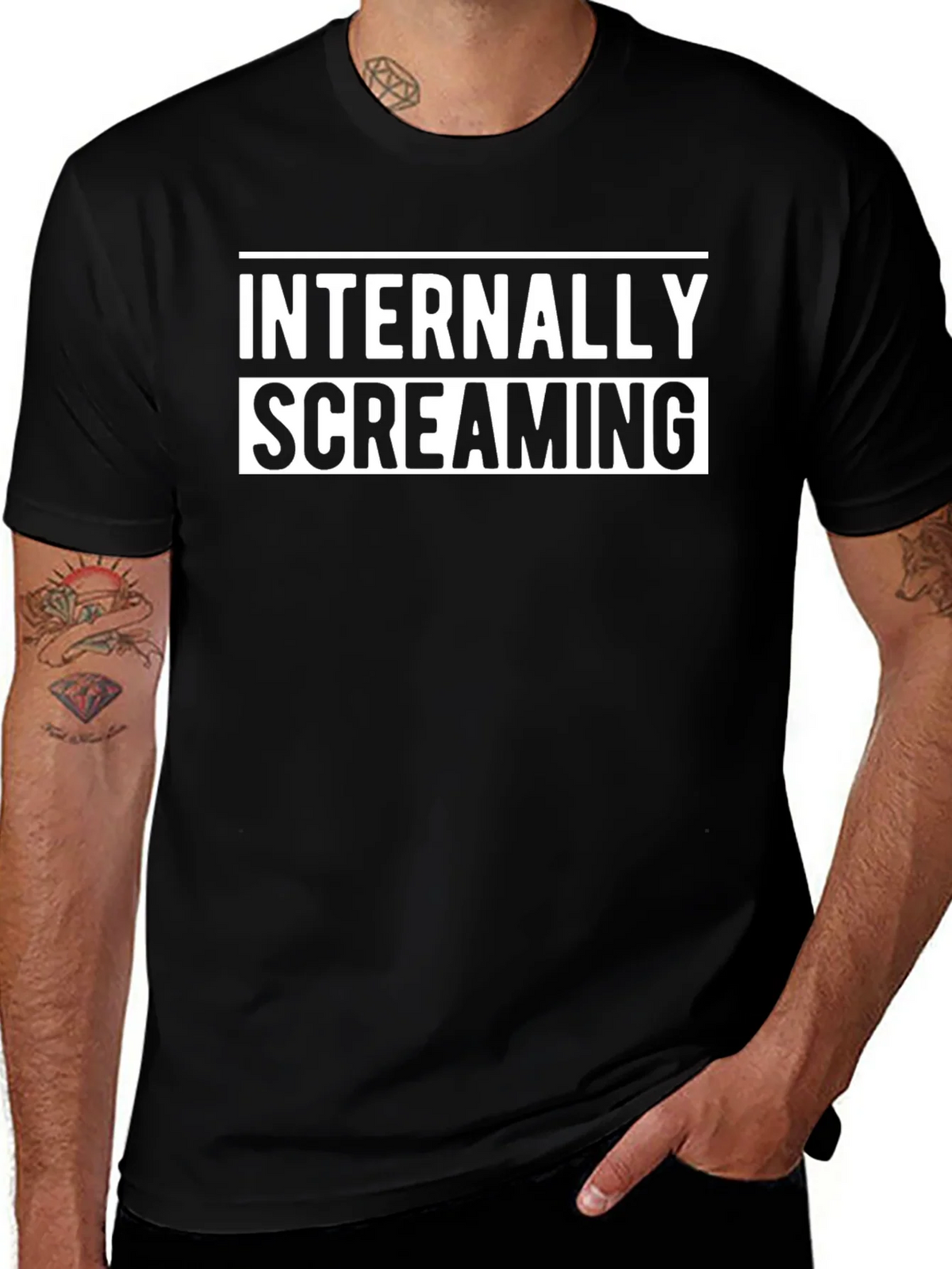 Internally Screaming Graphic Tee - Black Cotton Blend