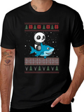 Panda Riding Shark Ugly Christmas Sweater T-Shirt