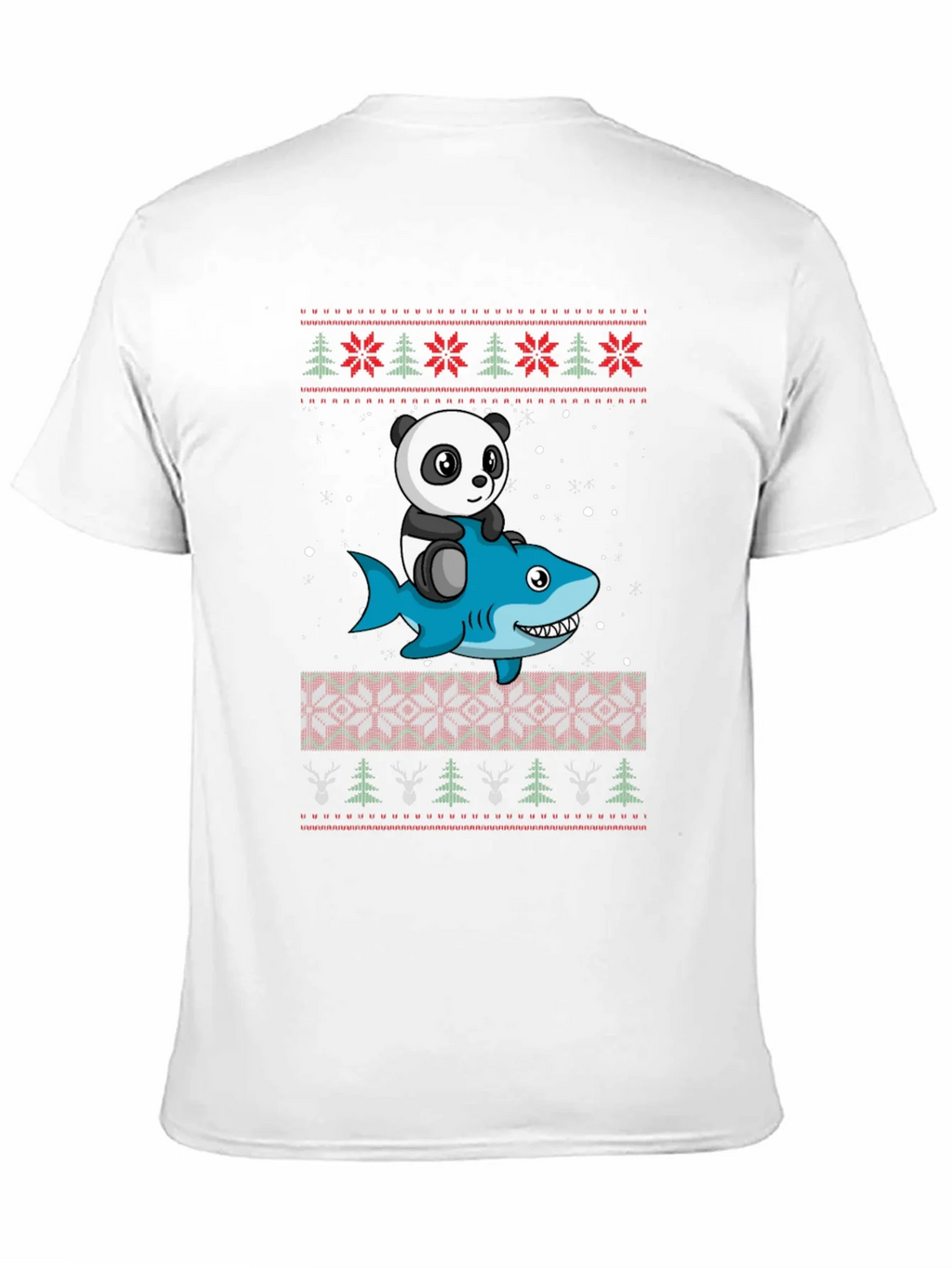 Panda Riding Shark Ugly Christmas Sweater T-Shirt