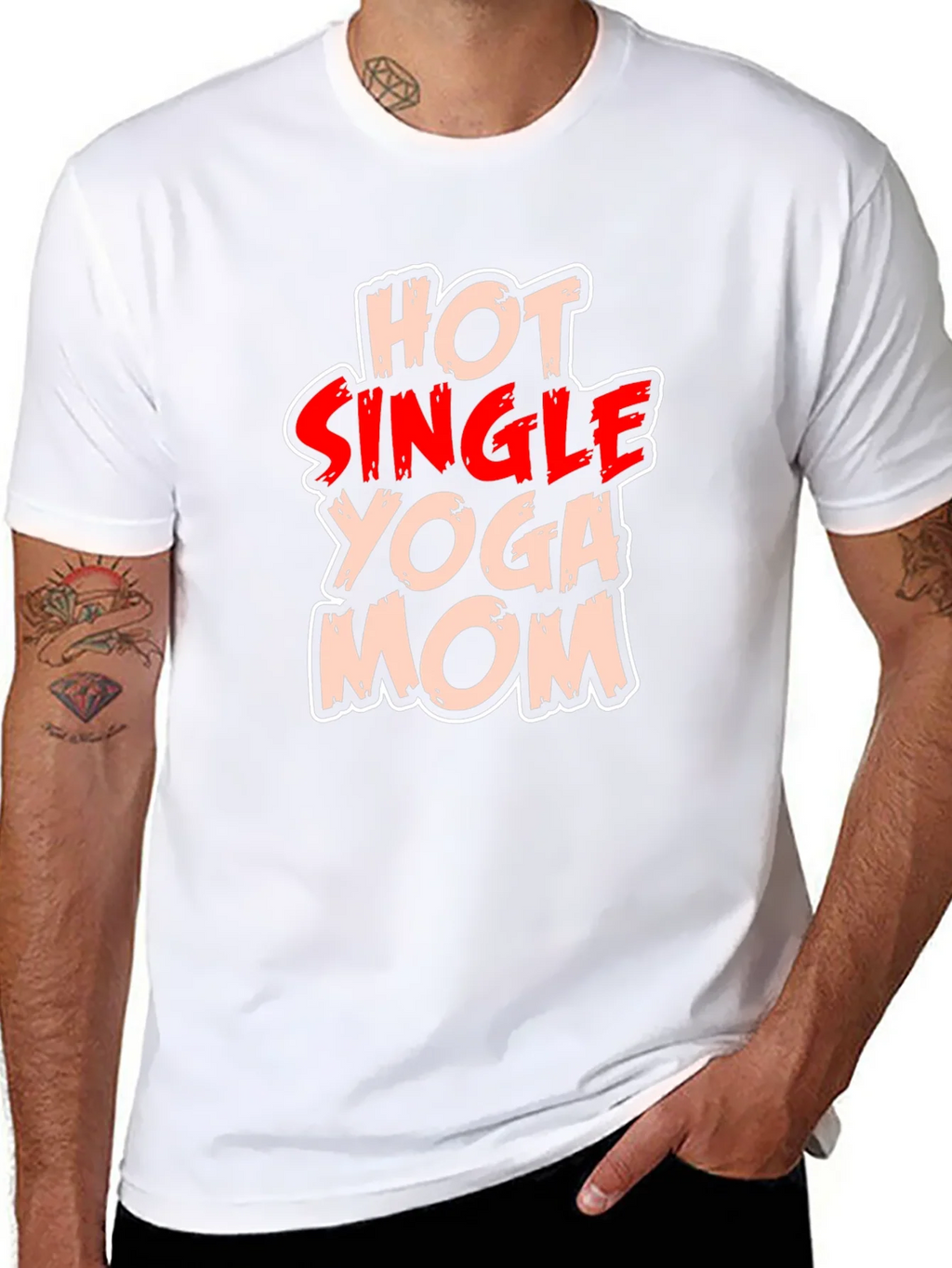 Hot Single Yoga Mom T-Shirt - Black