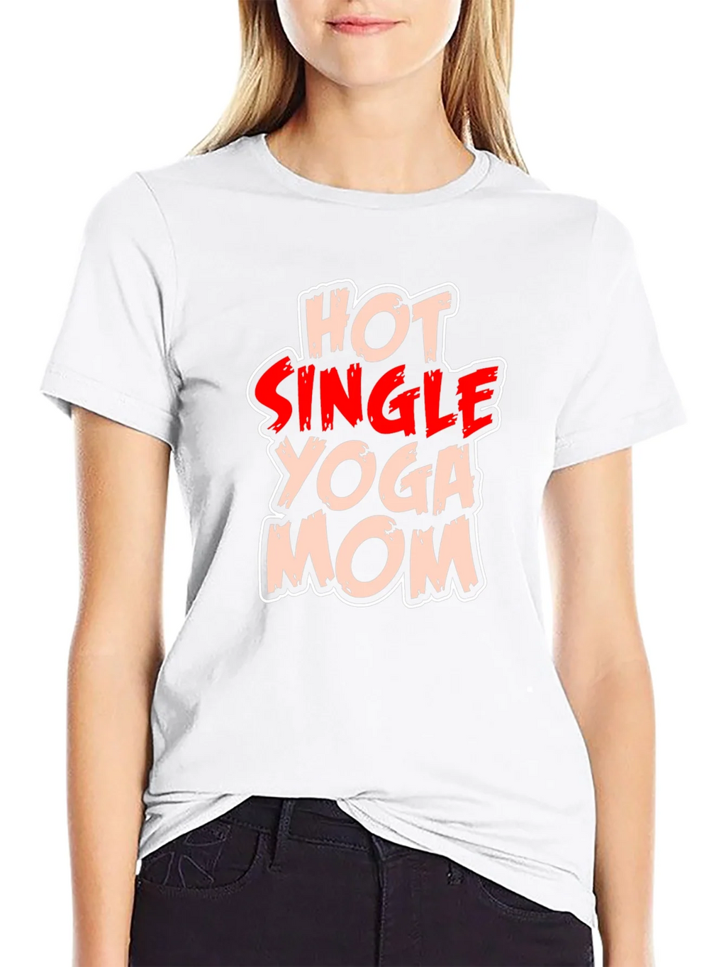 Hot Single Yoga Mom T-Shirt - Black