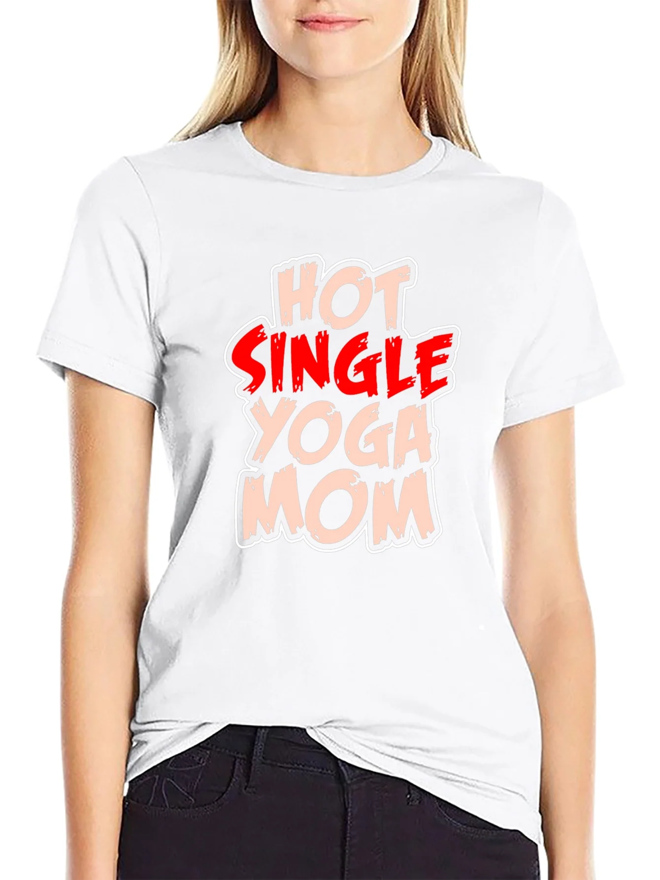 Hot Single Yoga Mom T-Shirt - Black