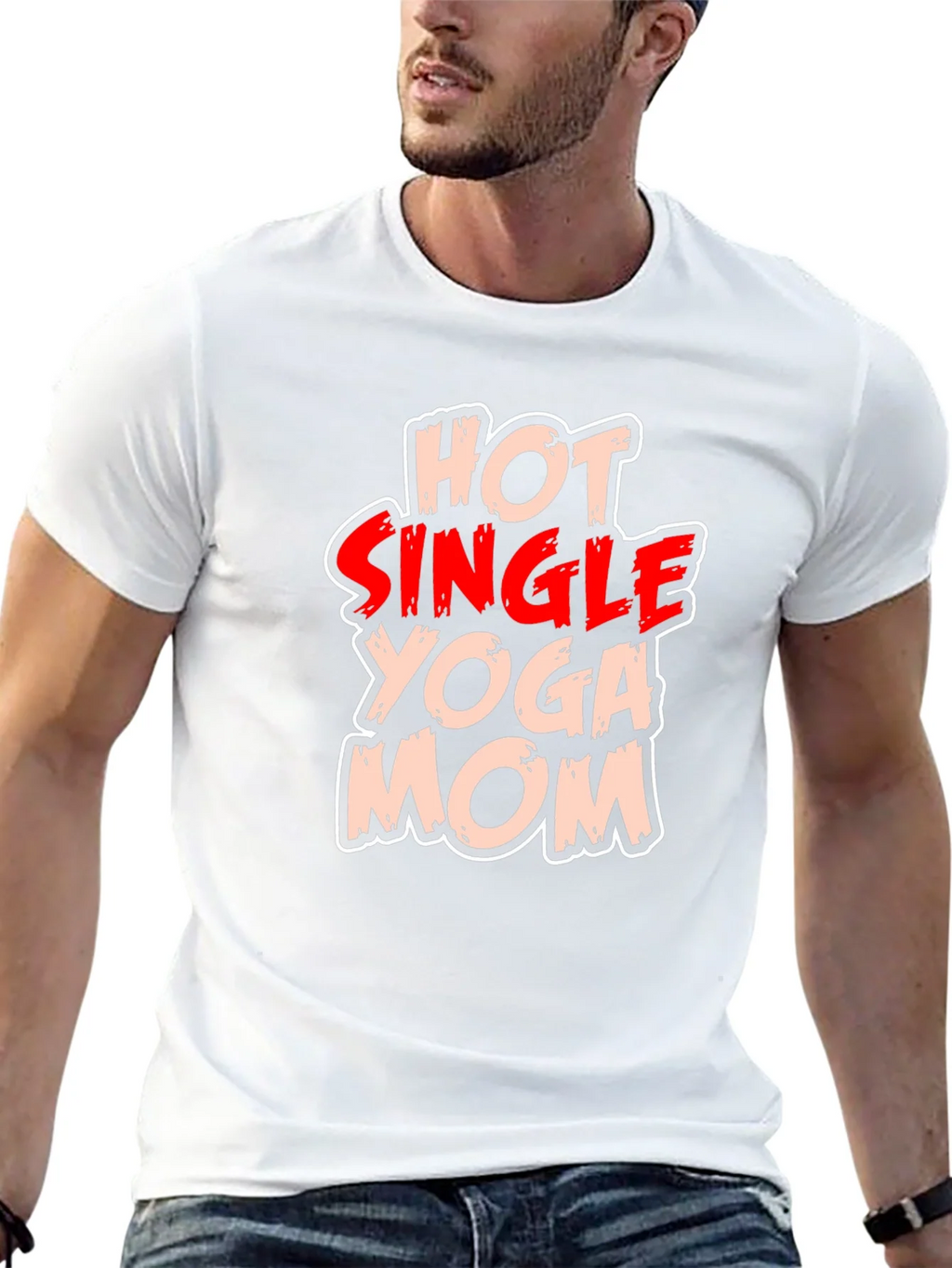 Hot Single Yoga Mom T-Shirt - Black