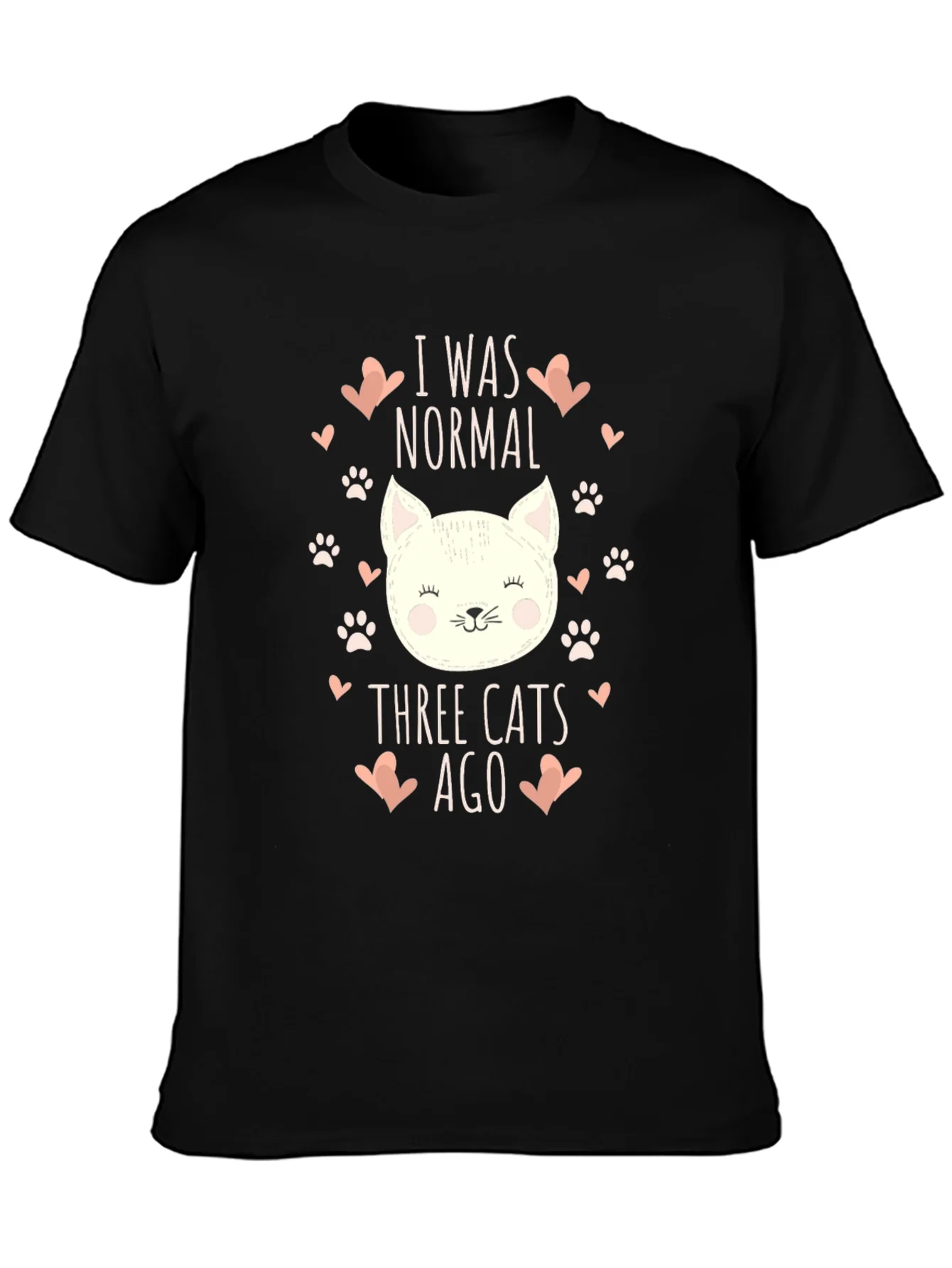Funny Cat Lover T-Shirt - I Was Normal Three Cats Ago
