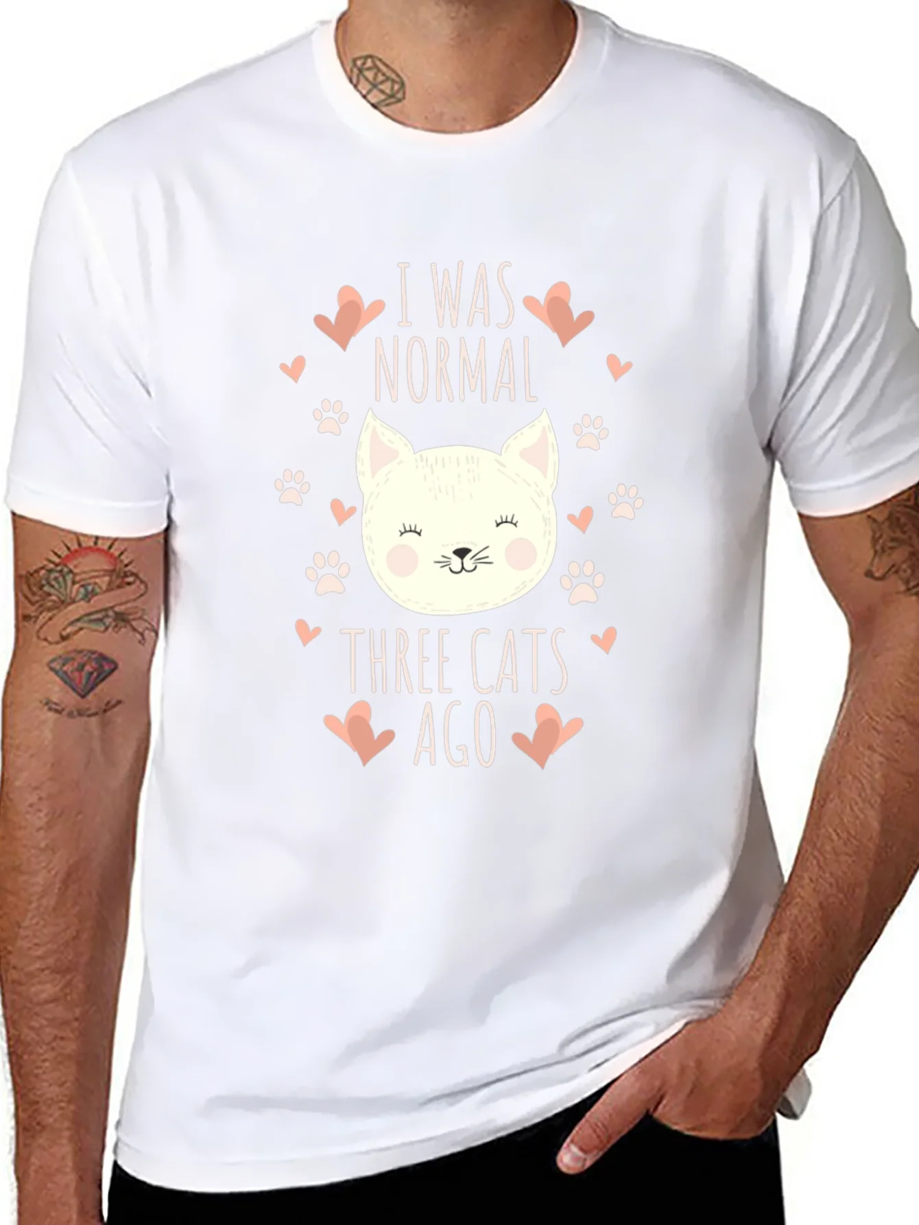 Funny Cat Lover T-Shirt - I Was Normal Three Cats Ago