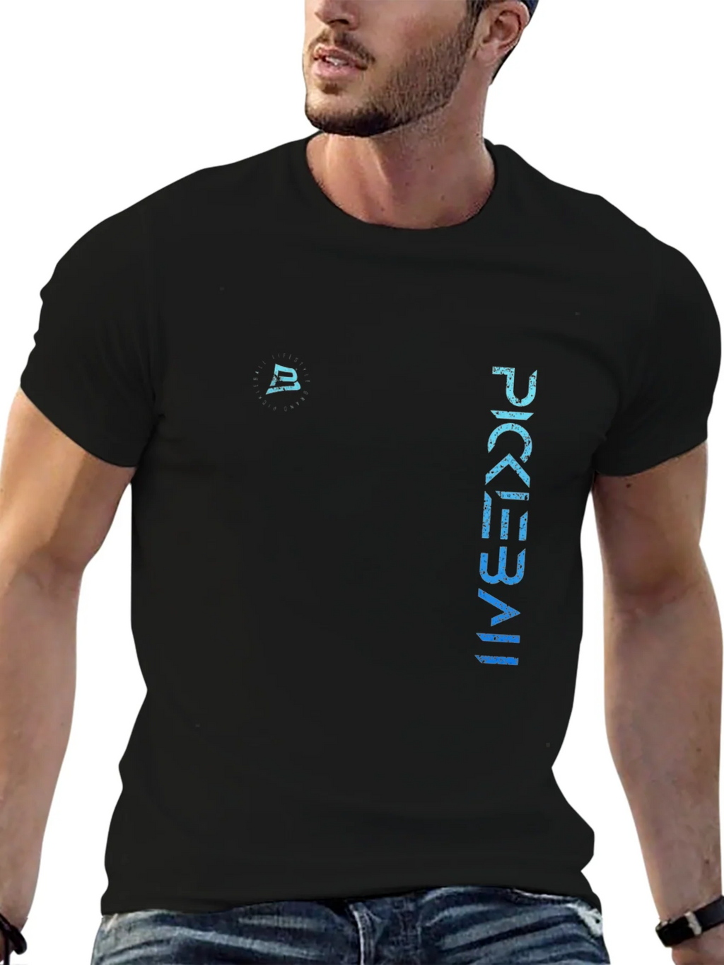 Pickleball Graphic Tee - Black Cotton T-Shirt