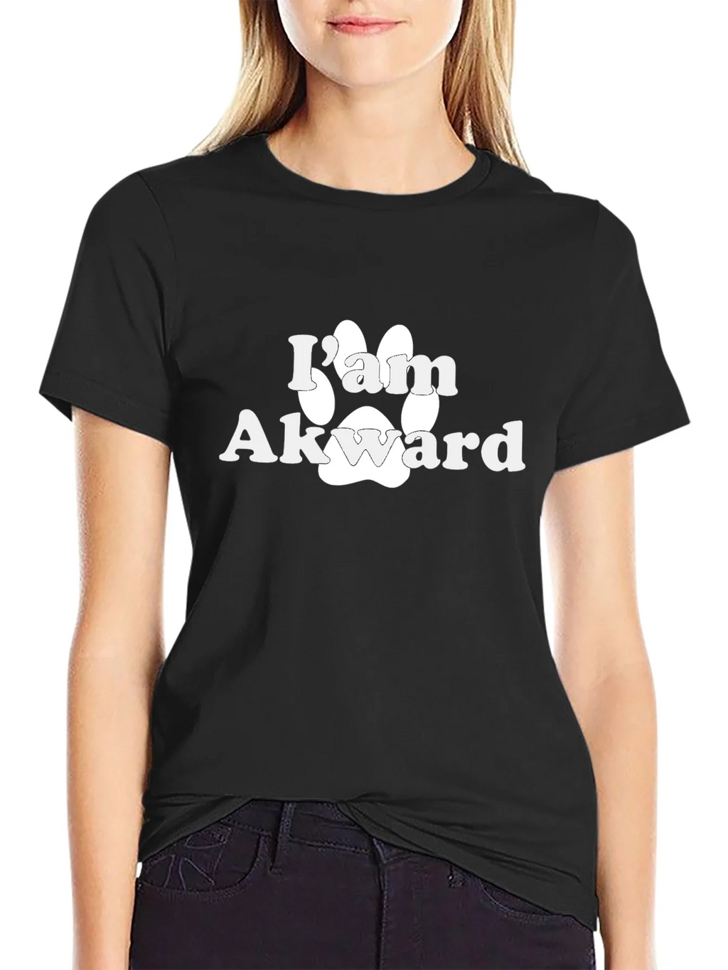 Im Awkward Paw Print Graphic T-Shirt