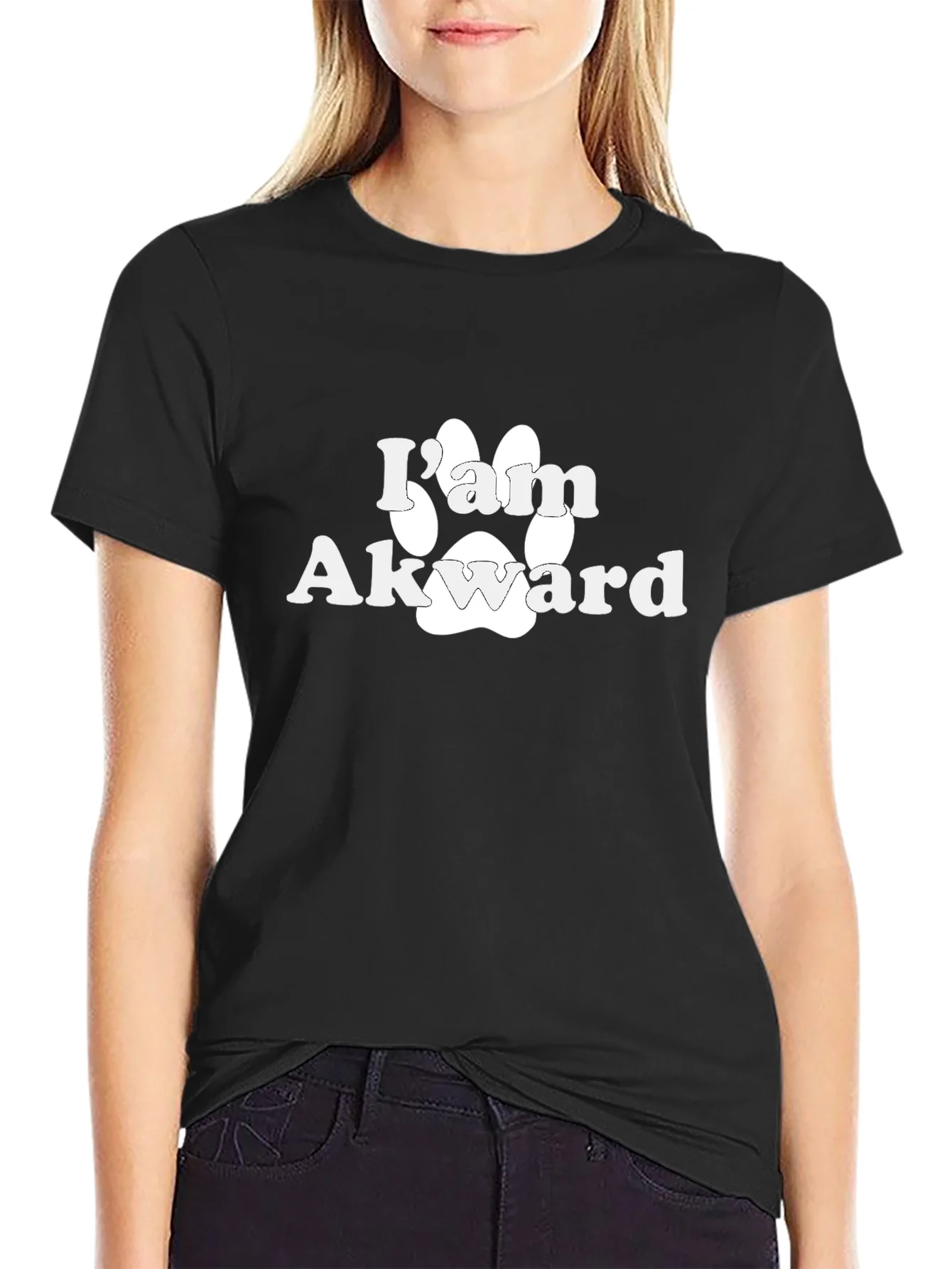 Im Awkward Paw Print Graphic T-Shirt